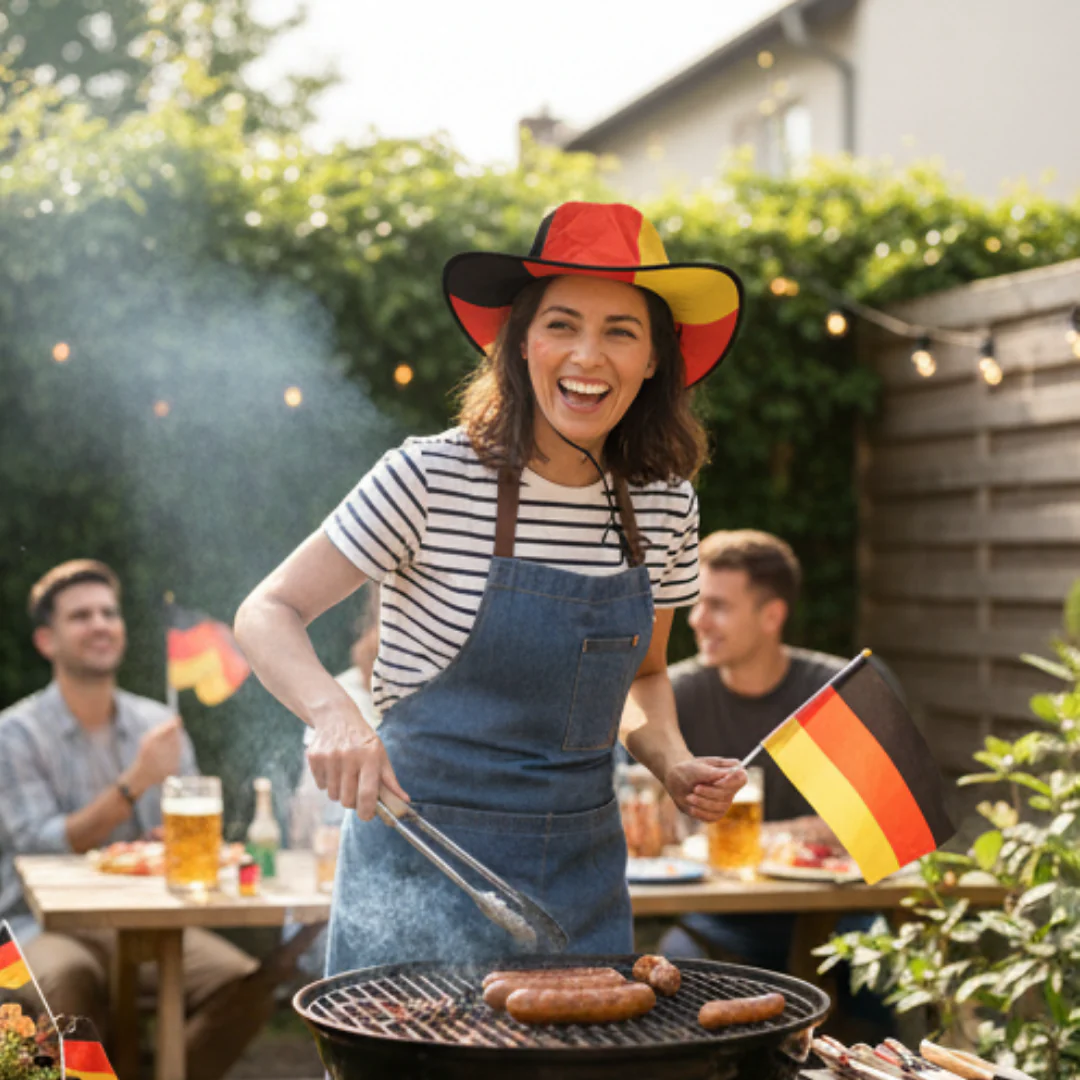 JUNG Cowboy Hut Deutschland Fan Faltbar Fahne WM 2026 Fußball Mütze Fanartikel Weltmeisterschaft - Image 3