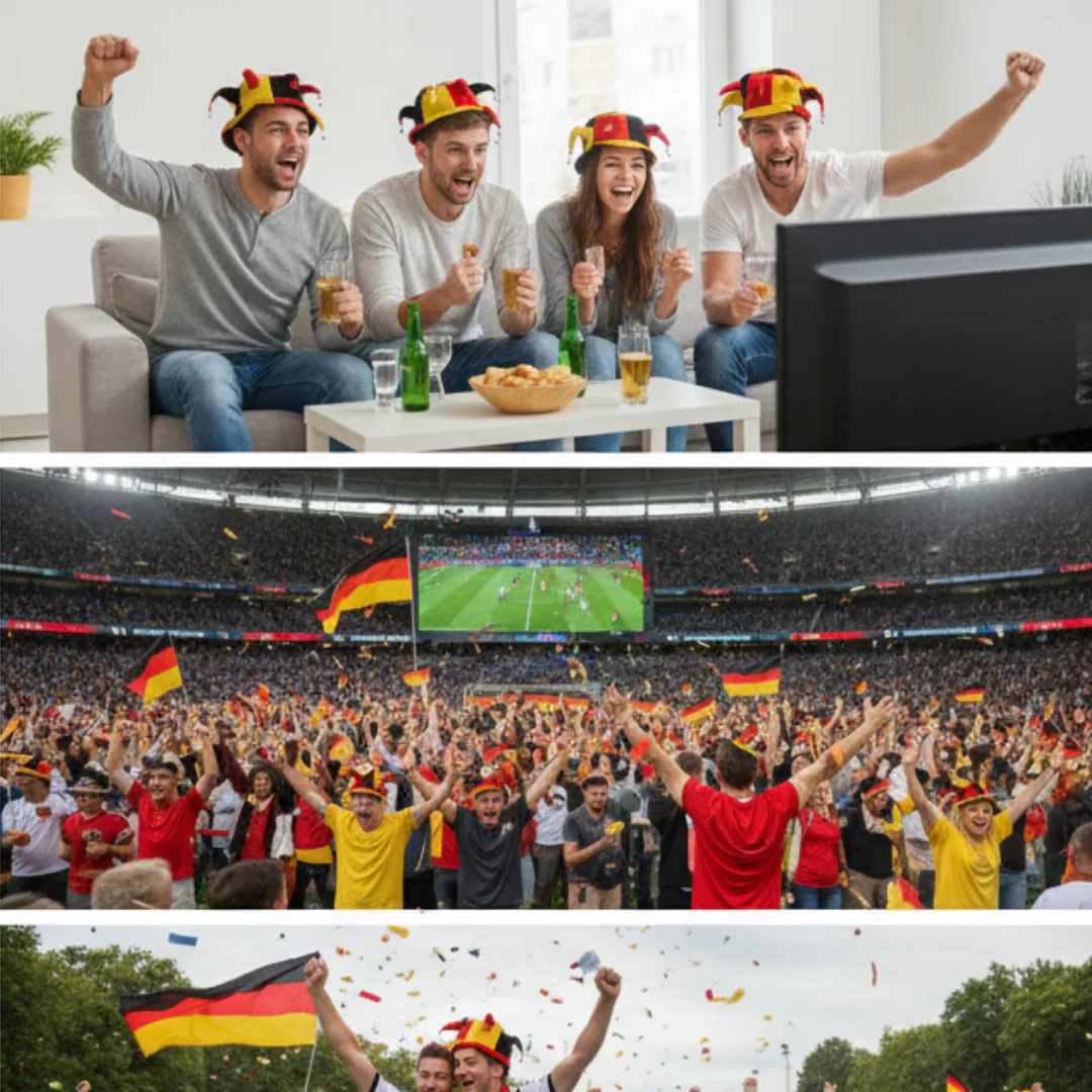 JUNG Filzhut mit Glocke Deutschland Fan Fußball WM 2026 Weltmeisterschaft Fahne Flagge Fanartikel - Image 3