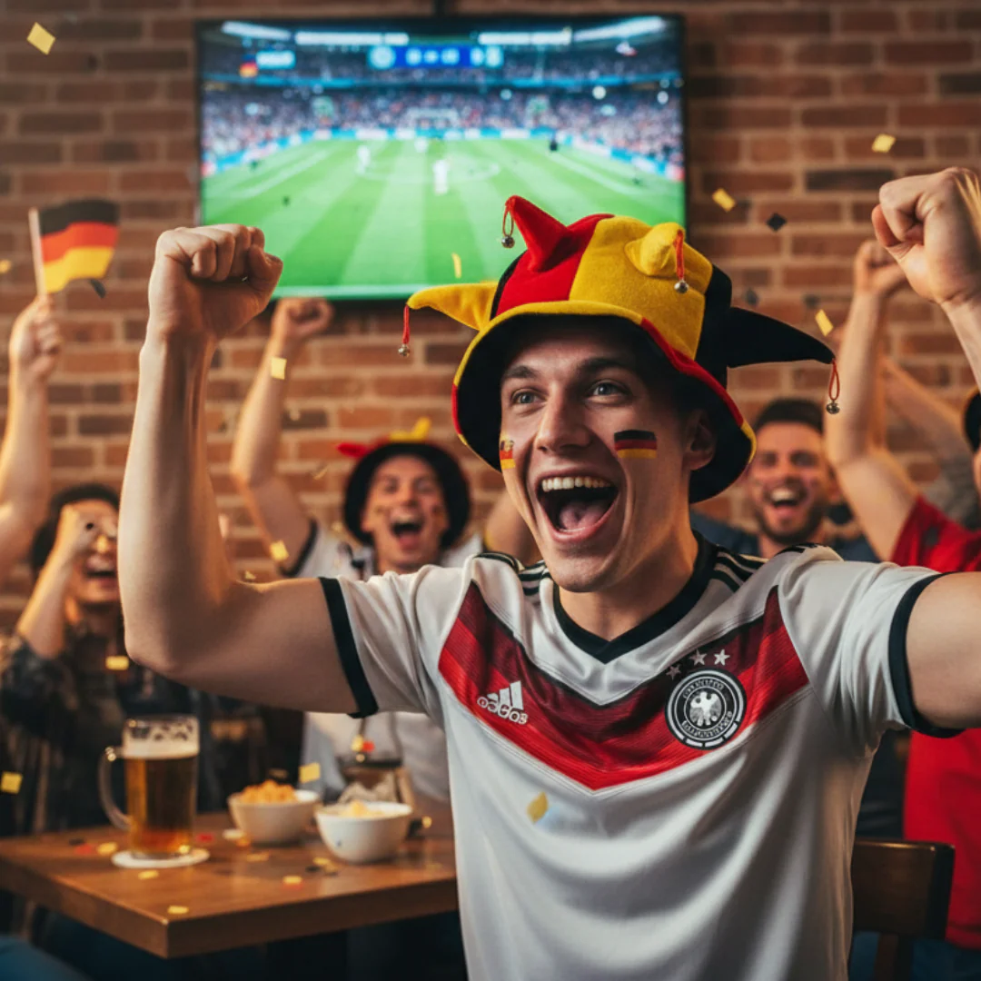 JUNG Filzhut mit Glocke Deutschland Fan Fußball WM 2026 Weltmeisterschaft Fahne Flagge Fanartikel - Image 5