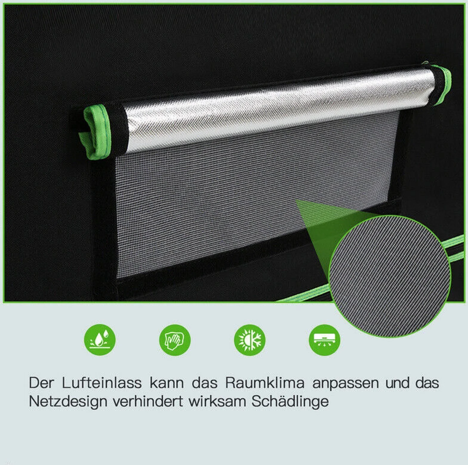 JUNG Growbox Growzelt Indoor 40x40x120 cm GEWÄCHSHAUS Balkon Grow Box nur Tent - Image 25