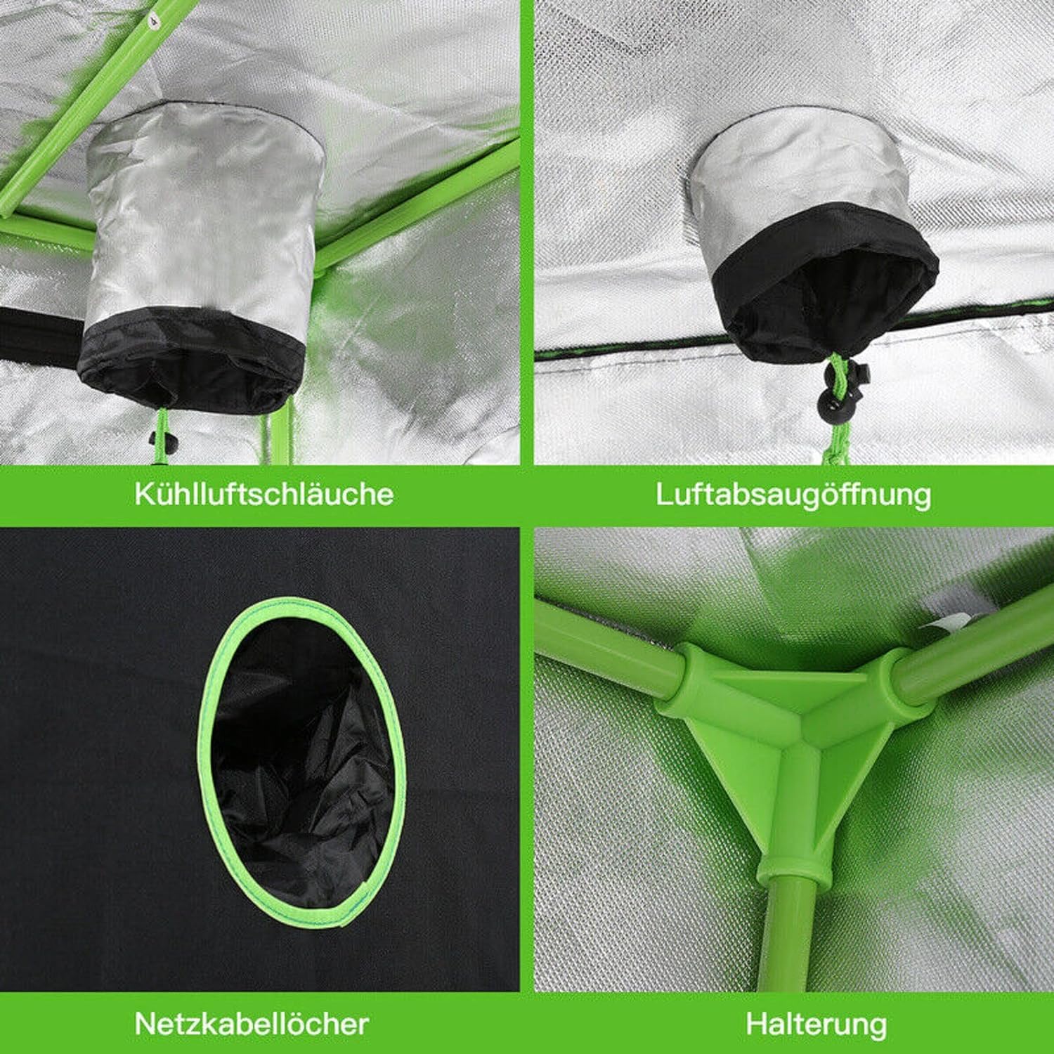 JUNG Growbox Growzelt Indoor 40x40x120 cm GEWÄCHSHAUS Balkon Grow Box nur Tent - Image 41