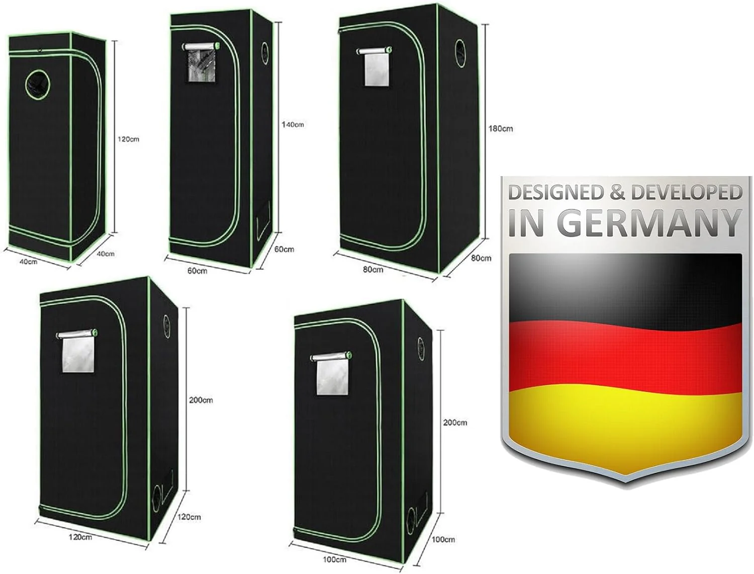 JUNG Growbox Komplettset mit LED Lampe Anbau Pflanzen 80x80x180cm Gewächshaus Grow Box Set - Image 24