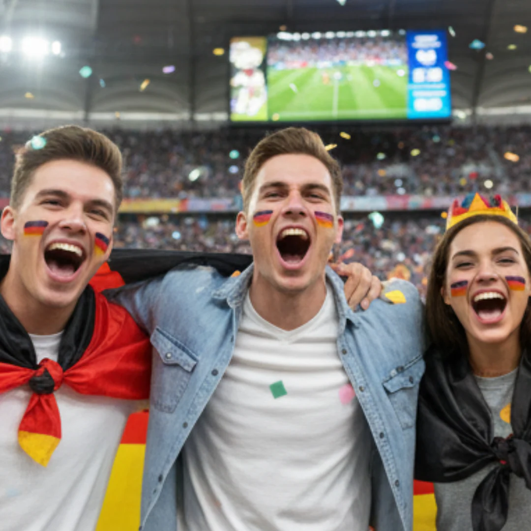 JUNG Melonen Hut Deutschland Fan Fußball WM 2026 Weltmeisterschaft Kunsthut Fahne Flagge Fanartikel - Image 2