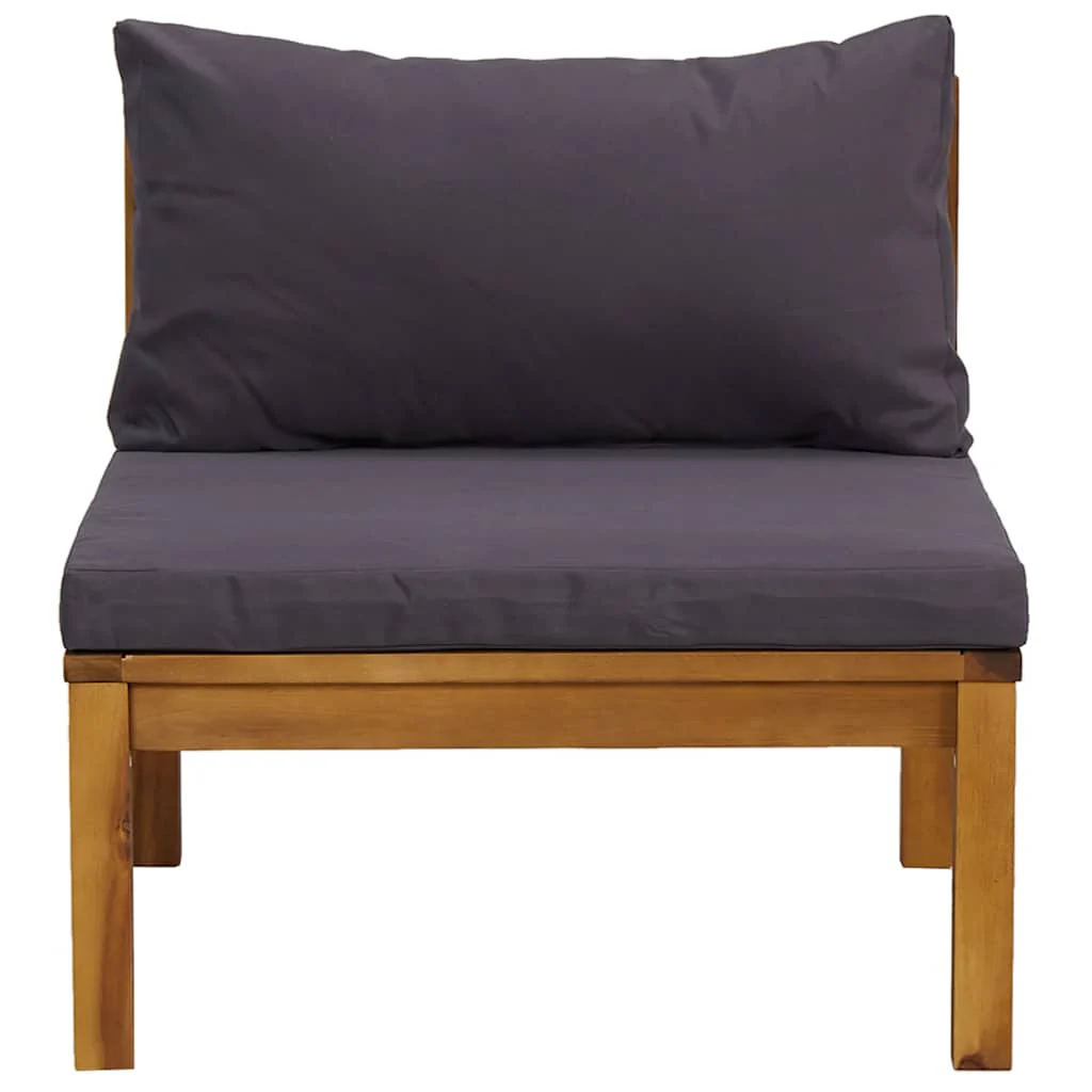 JUNG Vida Garten-Lounge-Set Dunkelgrauen Kissen Akazienholz Dunkelgrauenkissen Sitzkissen - Image 4
