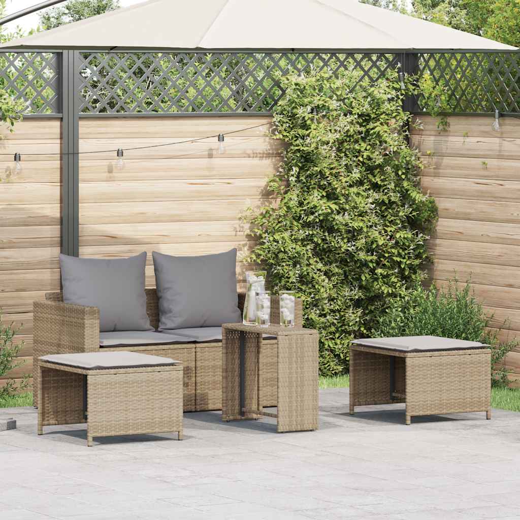 JUNG Vida Garten-Sofagarnitur Kissen Stapelbar Hellgrau Poly Rattan GartenSofagarniturkissen - Image 7