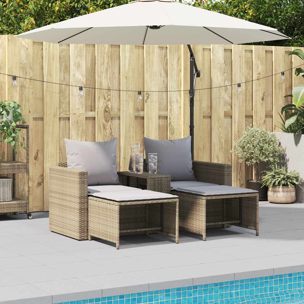 JUNG Vida Garten-Sofagarnitur Kissen Stapelbar Hellgrau Poly Rattan GartenSofagarniturkissen - Image 8