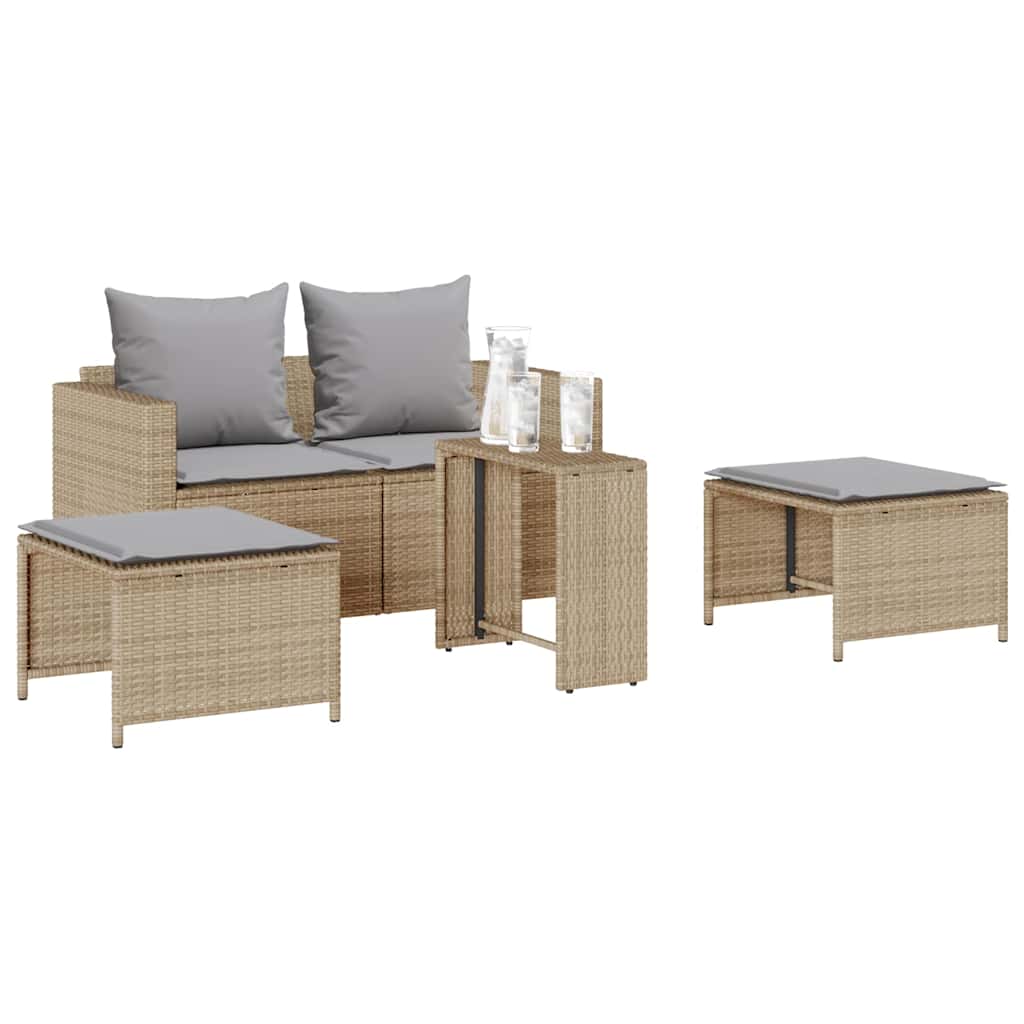 JUNG Vida Garten-Sofagarnitur Kissen Stapelbar Hellgrau Poly Rattan GartenSofagarniturkissen - Image 9