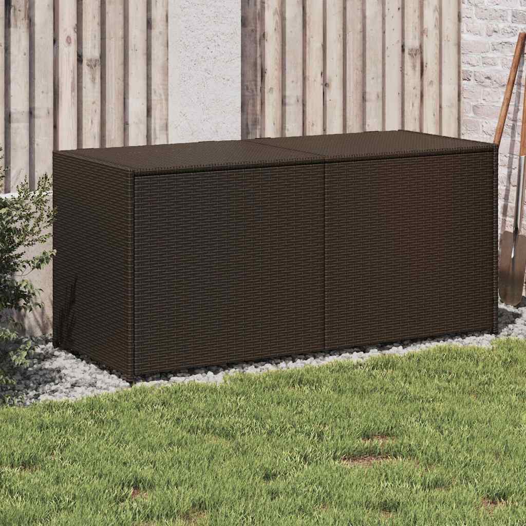 JUNG Vida Gartentruhe Braun 283L Poly Rattan Garten Balkon Terrasse Außenbereich - Image 2