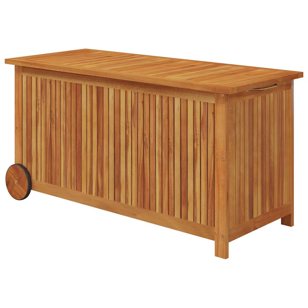 JUNG Vida Gartentruhe Rollen Massivholz Akazie 113x50x58 cm Garten Balkon Terrasse