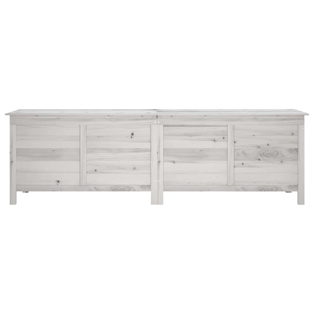 JUNG Vida Gartentruhe Weiß Massivholz Tanne 198,5x50x56,5 cm Garten Balkon Terrasse - Image 4