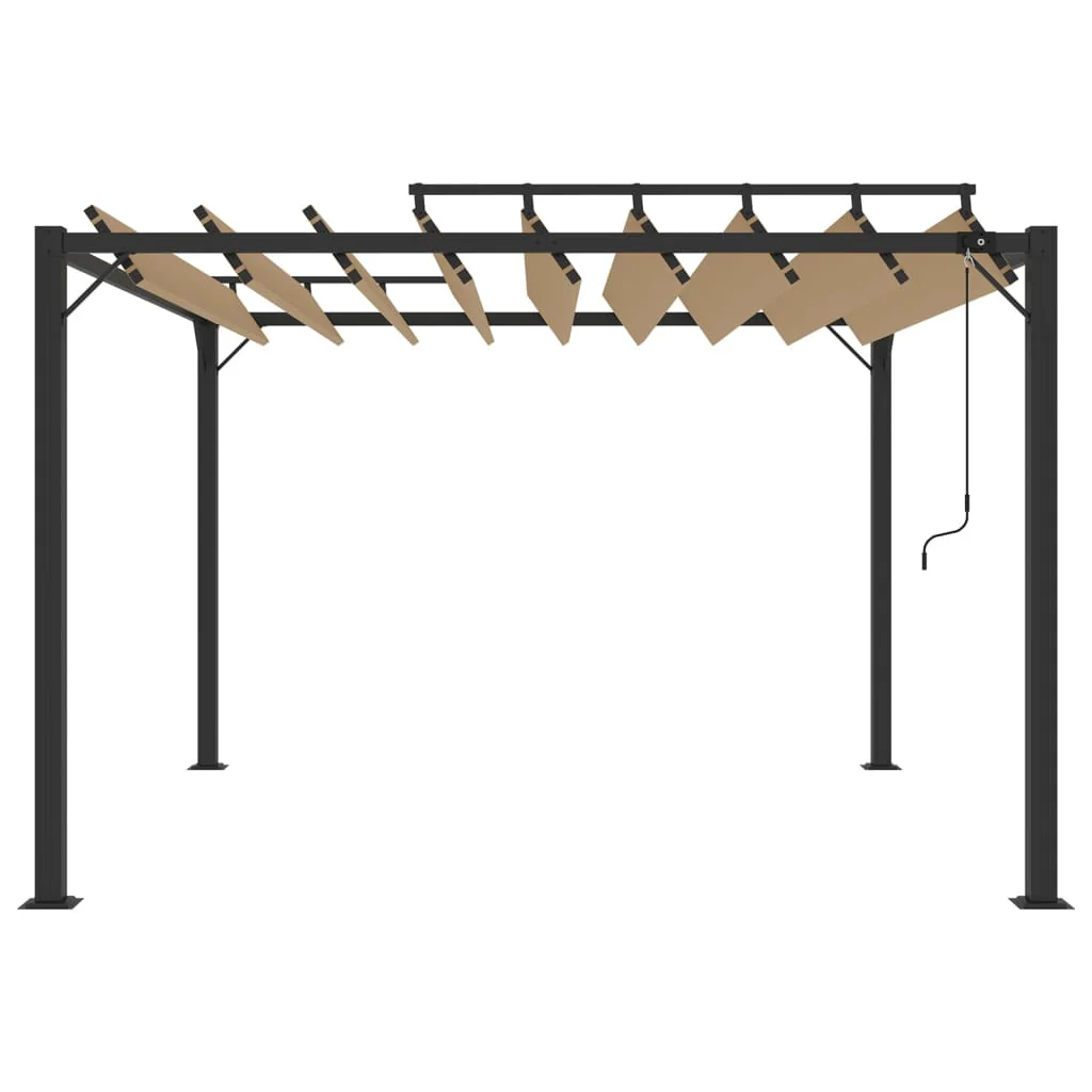 JUNG Vida Pergola Lamellendach Taupe Stoff Aluminium 3x4 m - Image 13