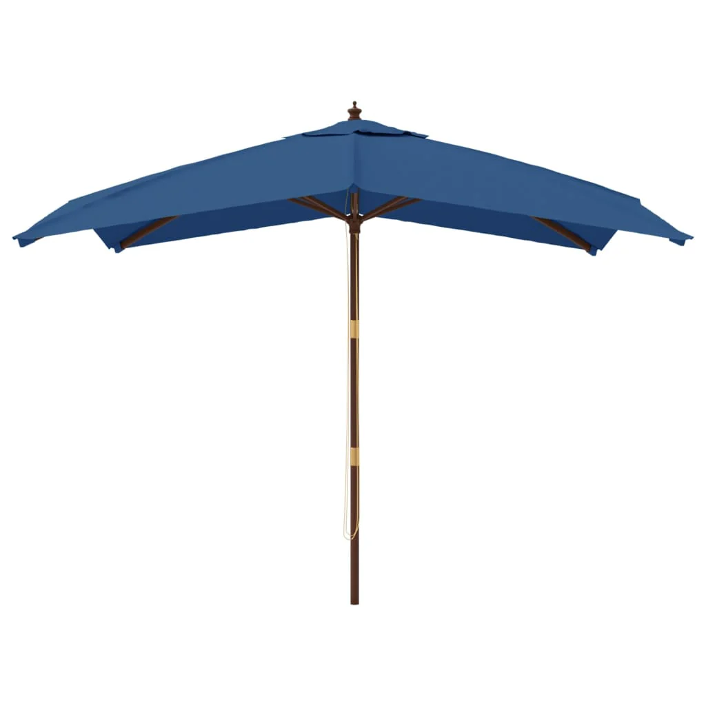 JUNG Vida Sonnenschirm Holzmast Azurblau 300x300x273 cm Sonnen Schirm Gartenschirm Ampelschirm - Image 3