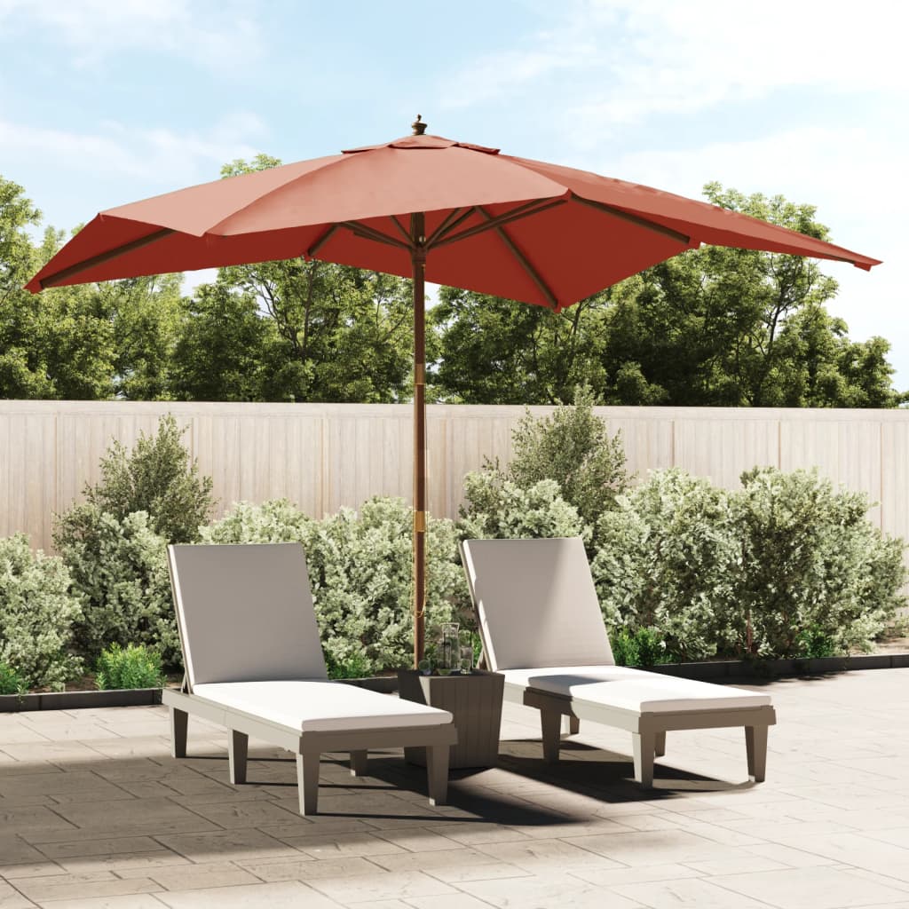 JUNG Vida Sonnenschirm Holzmast Azurblau 300x300x273 cm Sonnen Schirm Gartenschirm Ampelschirm - Image 6