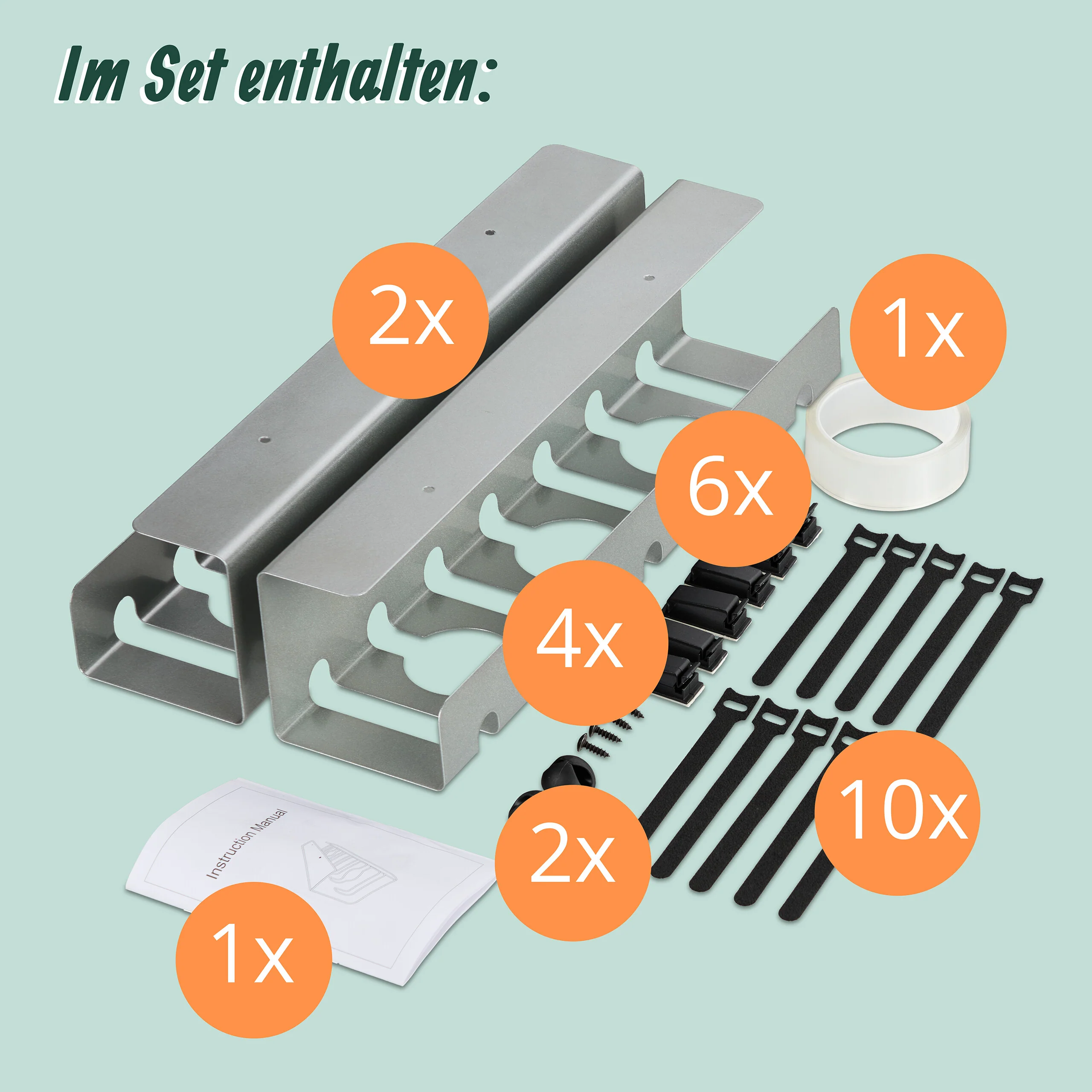 Kabelkanal für Schreibtisch 2er Set - Image 17