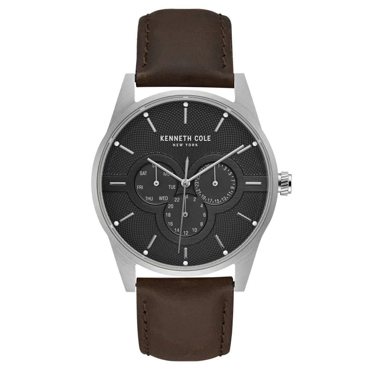 Kenneth Cole New York Herren-Armbanduhr Analog Quarz Leder KC15205001