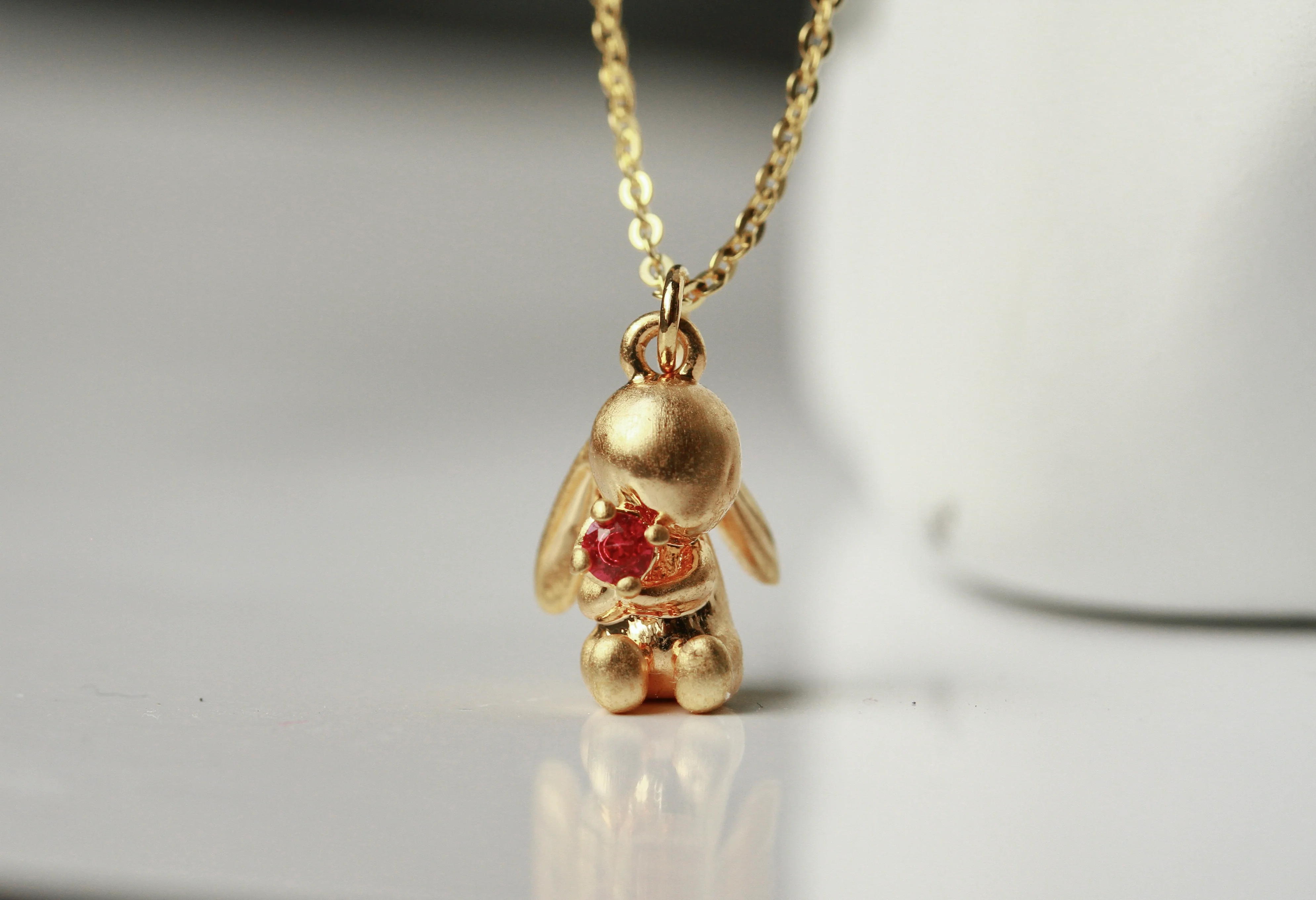 Kette Zirkonia SterlingSilber vergoldet Hase Ostern Kette Liebe Geschenk Frau - Image 6
