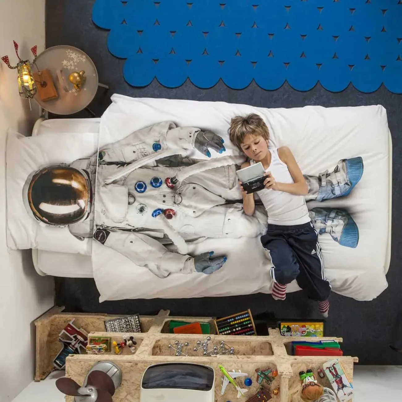 Kinderbettwäsche Astronauten-Motiv 135x200 cm Baumwolle - Image 3