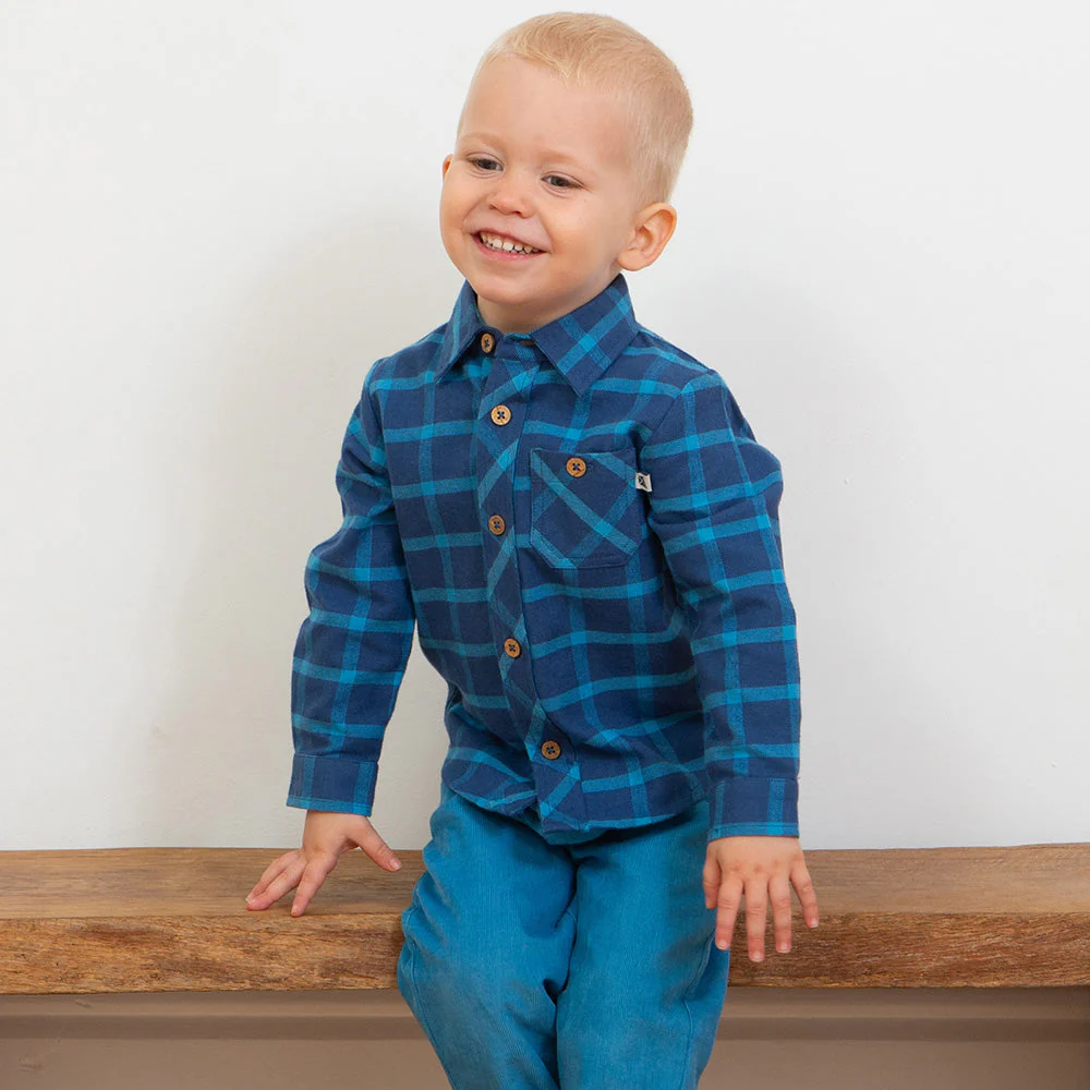 Kite Kinder Karo Hemd Navy Bio-Baumwolle - Image 45