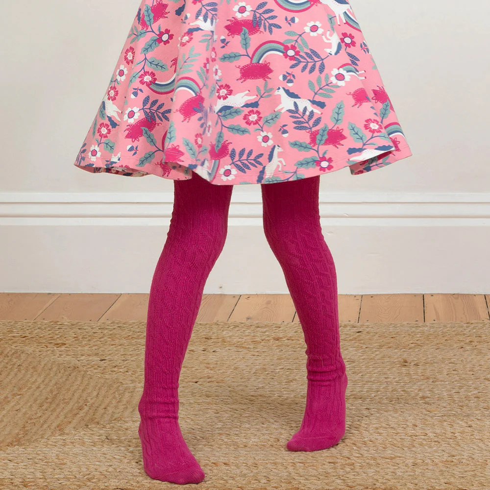 Kite Kinder Zopfmuster Strumpfhose Beery Bio-Baumwolle - Image 18