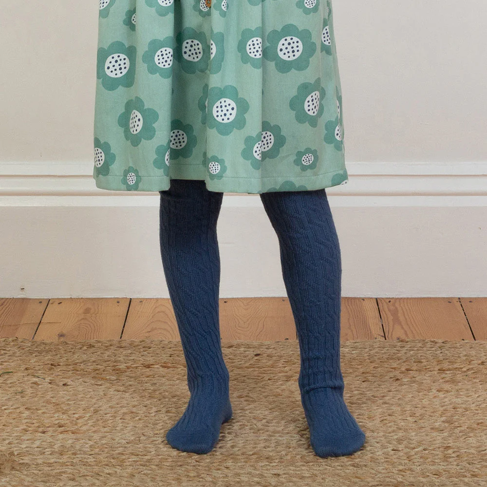 Kite Kinder Zopfmuster Strumpfhose Navy Bio-Baumwolle - Image 15