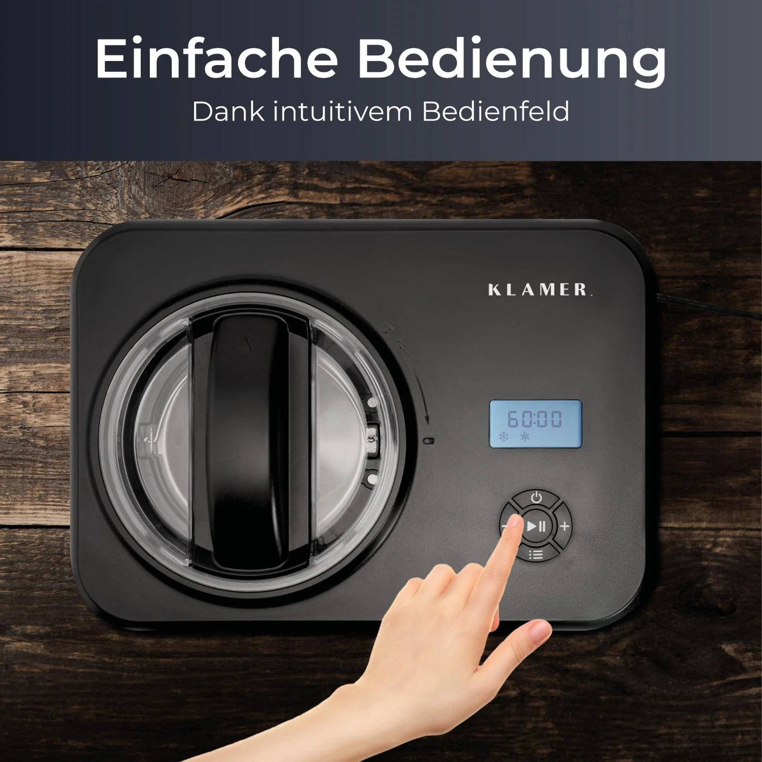 KLAMER Eismaschine 1,5L, 120W Edelstahl, selbstkühlender Kompressor, hausgemachtes Eis - Image 6