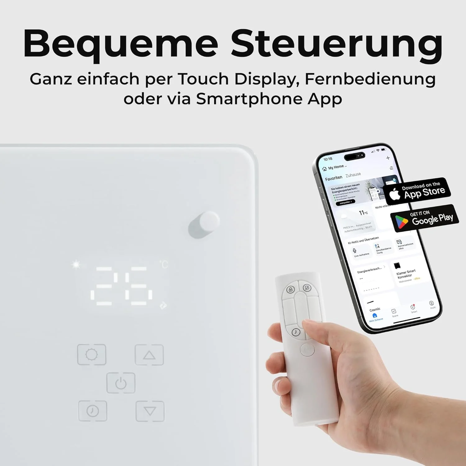 KLAMER Konvektor Pro 2500 W WLAN Heizgerät – Smart Konvektor mit App- & Timersteuerung - Image 11