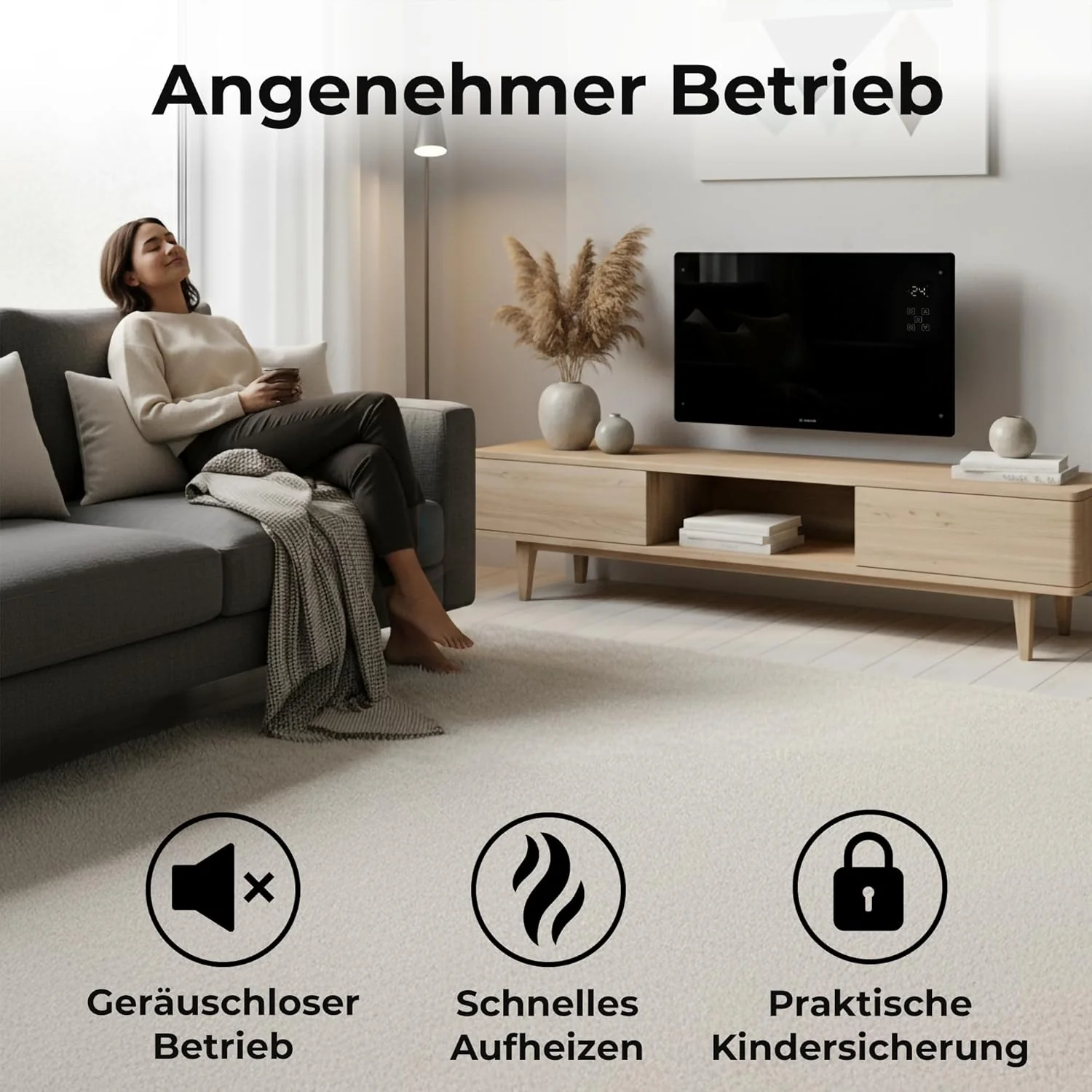 KLAMER Konvektor Pro 2500 W WLAN Heizgerät – Smart Konvektor mit App- & Timersteuerung - Image 5