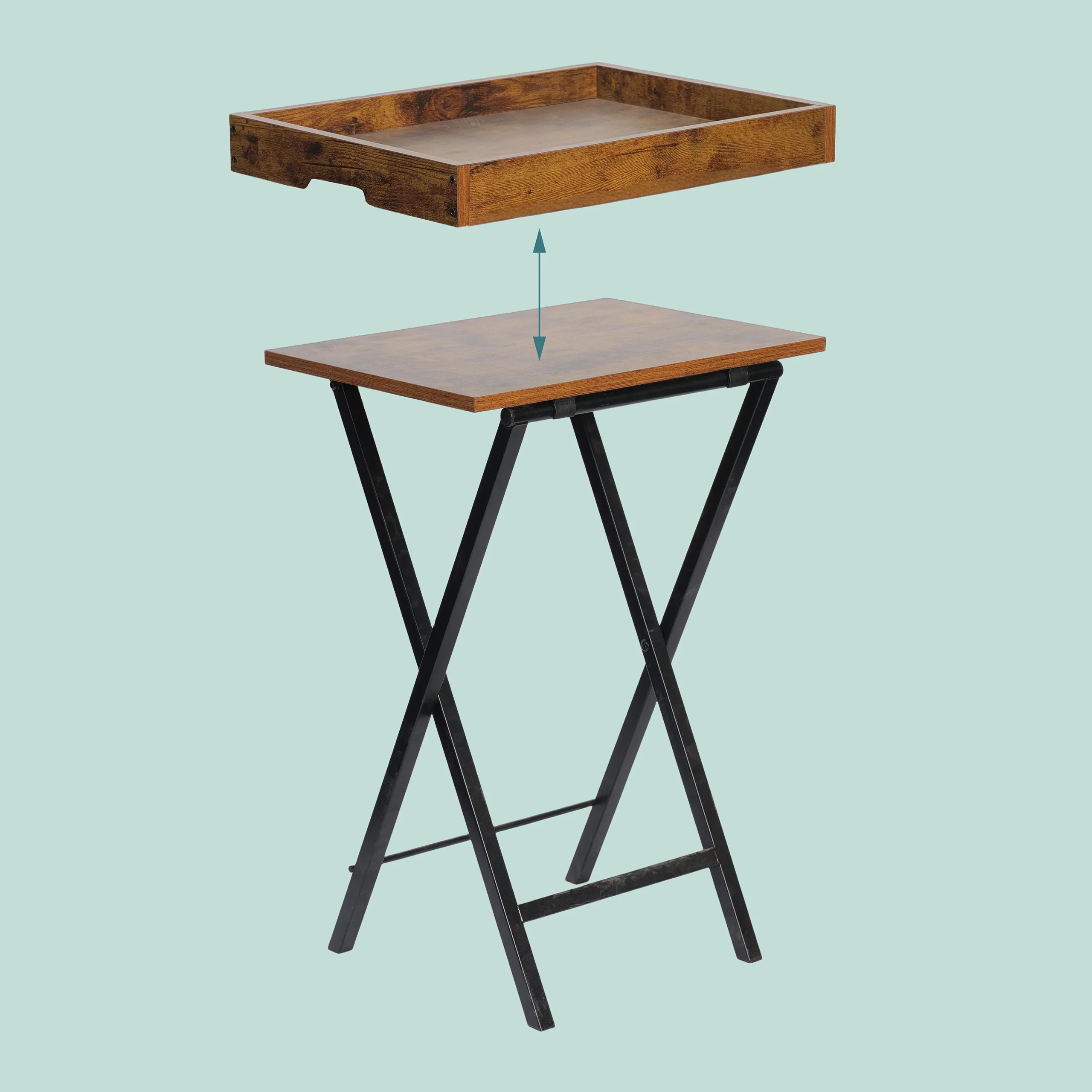 Klappbarer Beistelltisch mit Tablett - Image 6