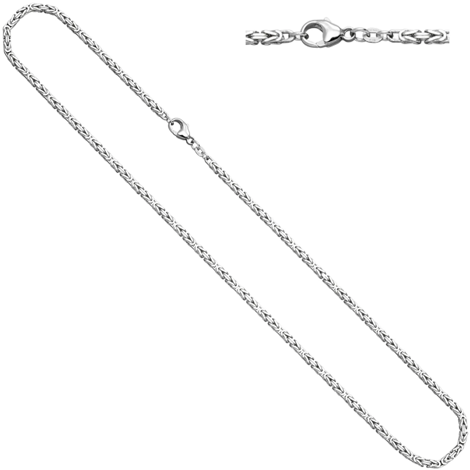 Königskette 585 Gold Weißgold 45 cm Kette Halskette Goldkette Karabiner - Image 2