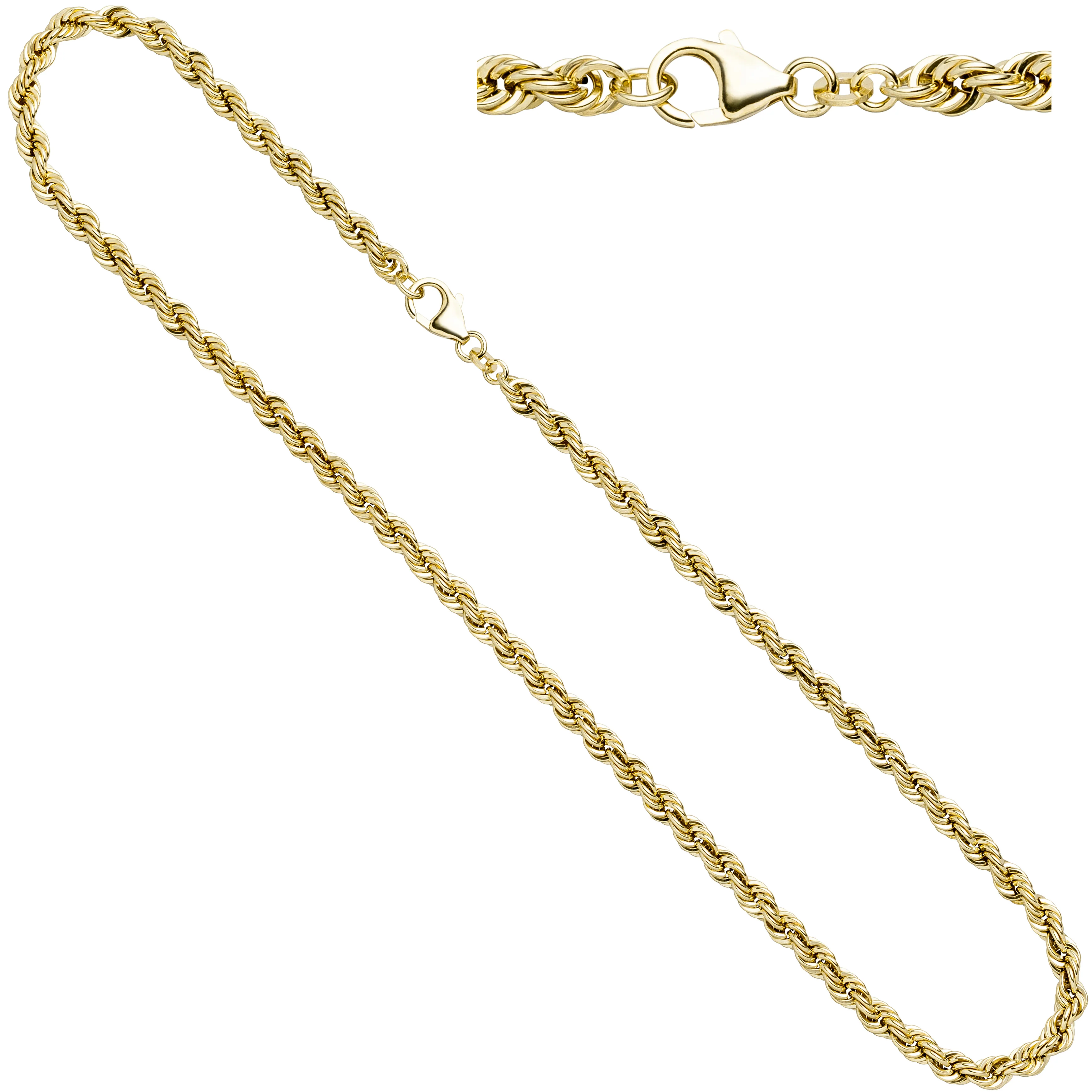Kordelkette 585 Gelbgold 3,2 mm 45 cm Gold Kette Halskette Goldkette Karabiner - Image 2