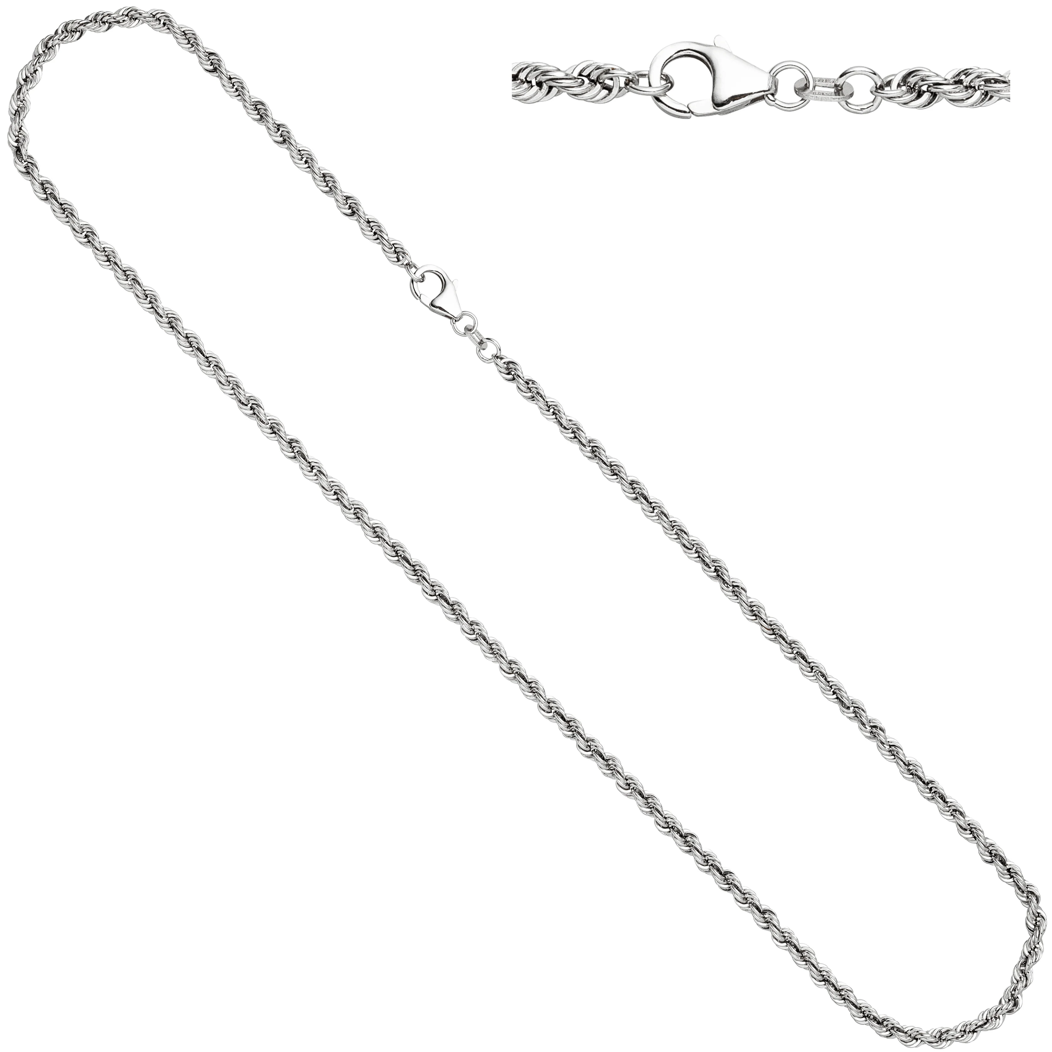 Kordelkette 585 Weißgold 3,2 mm 45 cm Gold Kette Halskette Weißgoldkette - Image 2