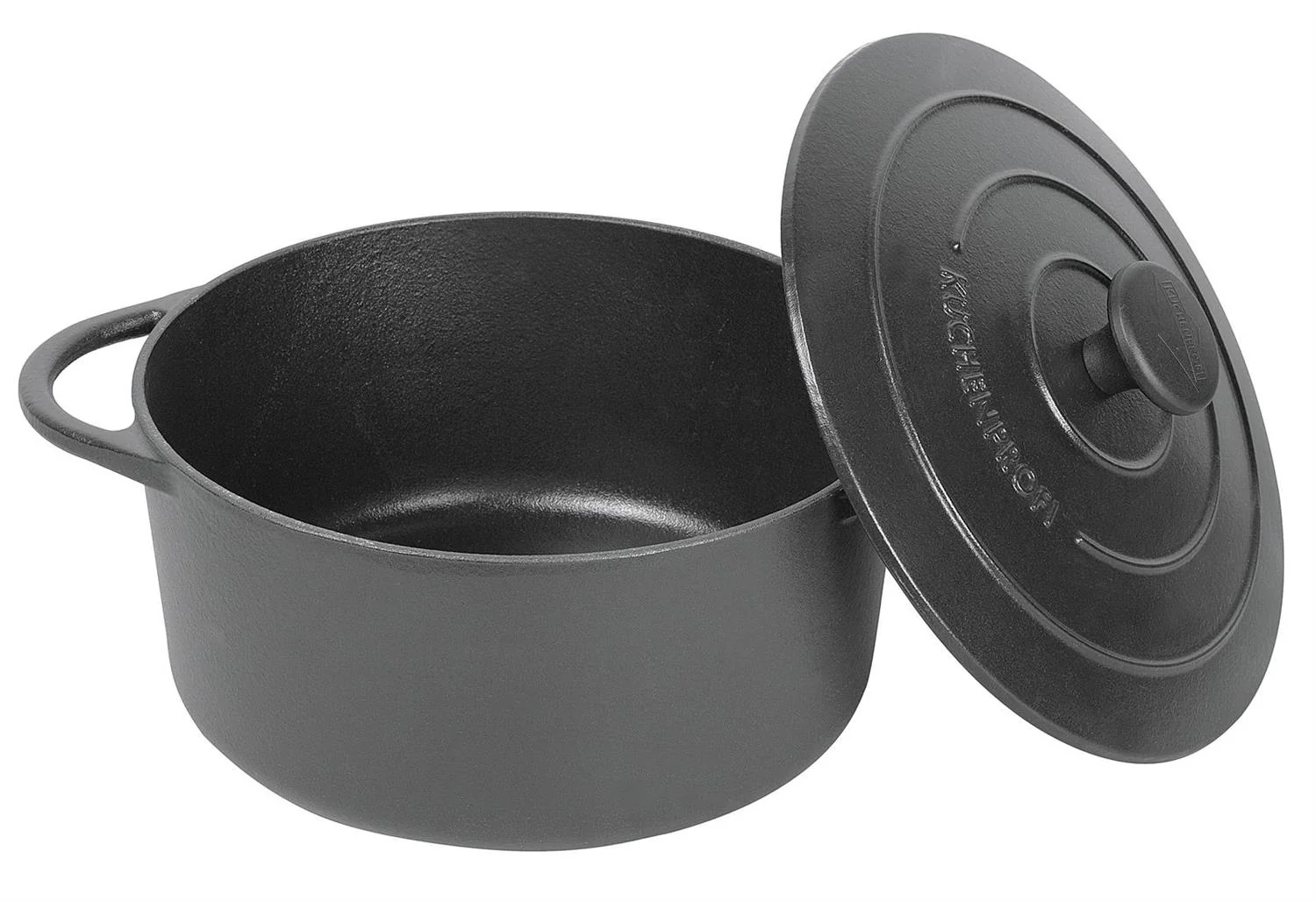 KÜCHENPROFI Bratentopf Gusseisen mit Deckel 4,2 Liter Ø24cm schwarz - Image 2