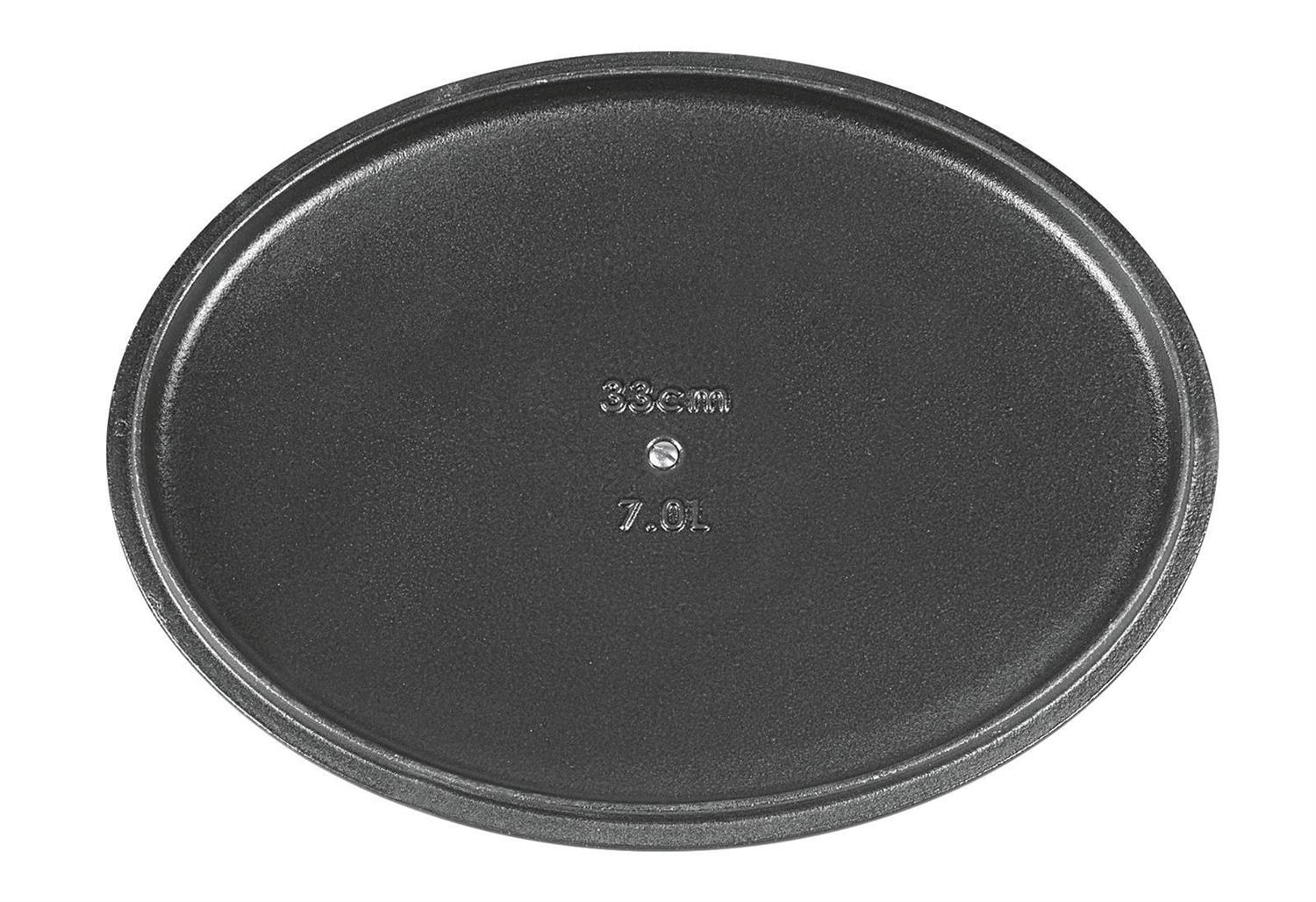 KÜCHENPROFI Bratentopf oval Gusseisen mit Deckel 7 Liter 33x12,9cm schwarz