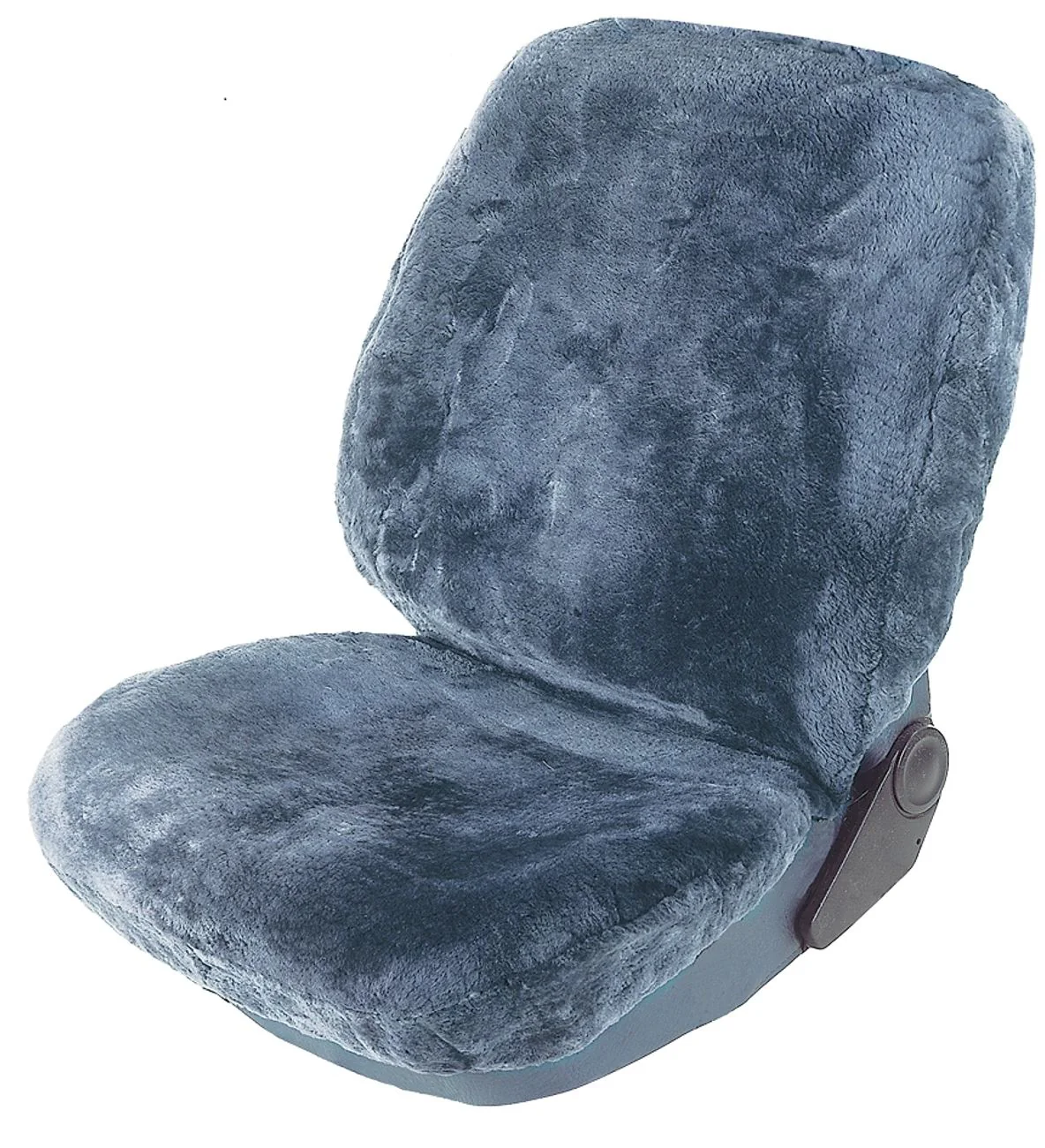 Lammfell Sitzbezug Anthrazit mit Patchwork-Design - Image 2