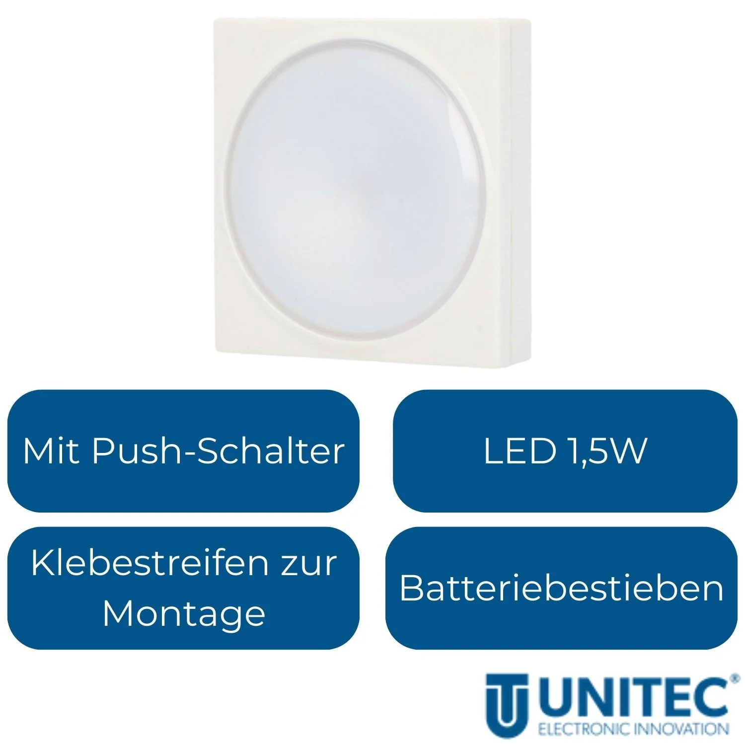 LED-Nachtlicht mit Push-Knopf Batteriebetrieben - Image 3