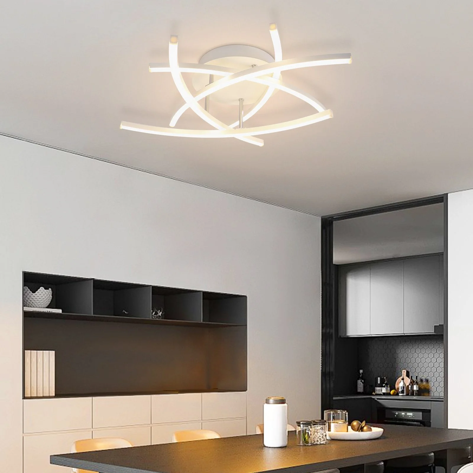 ZMH LED Deckenlampe 32W Dimmbar Modern Design mit Fernbedienung Schwarz Deckenleuchte für Esszimmer - Image 15