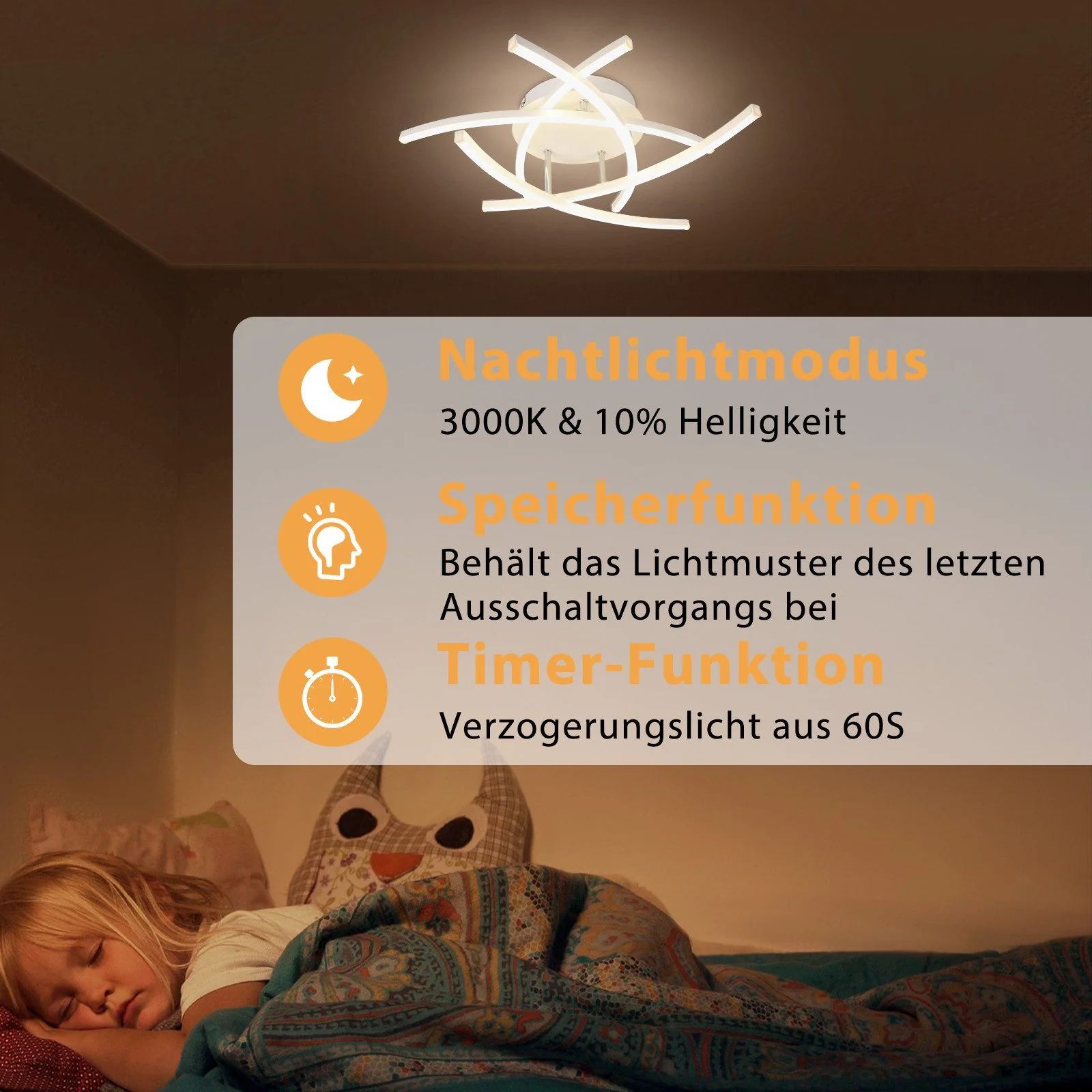 ZMH LED Deckenlampe 32W Dimmbar Modern Design mit Fernbedienung Schwarz Deckenleuchte für Esszimmer - Image 16