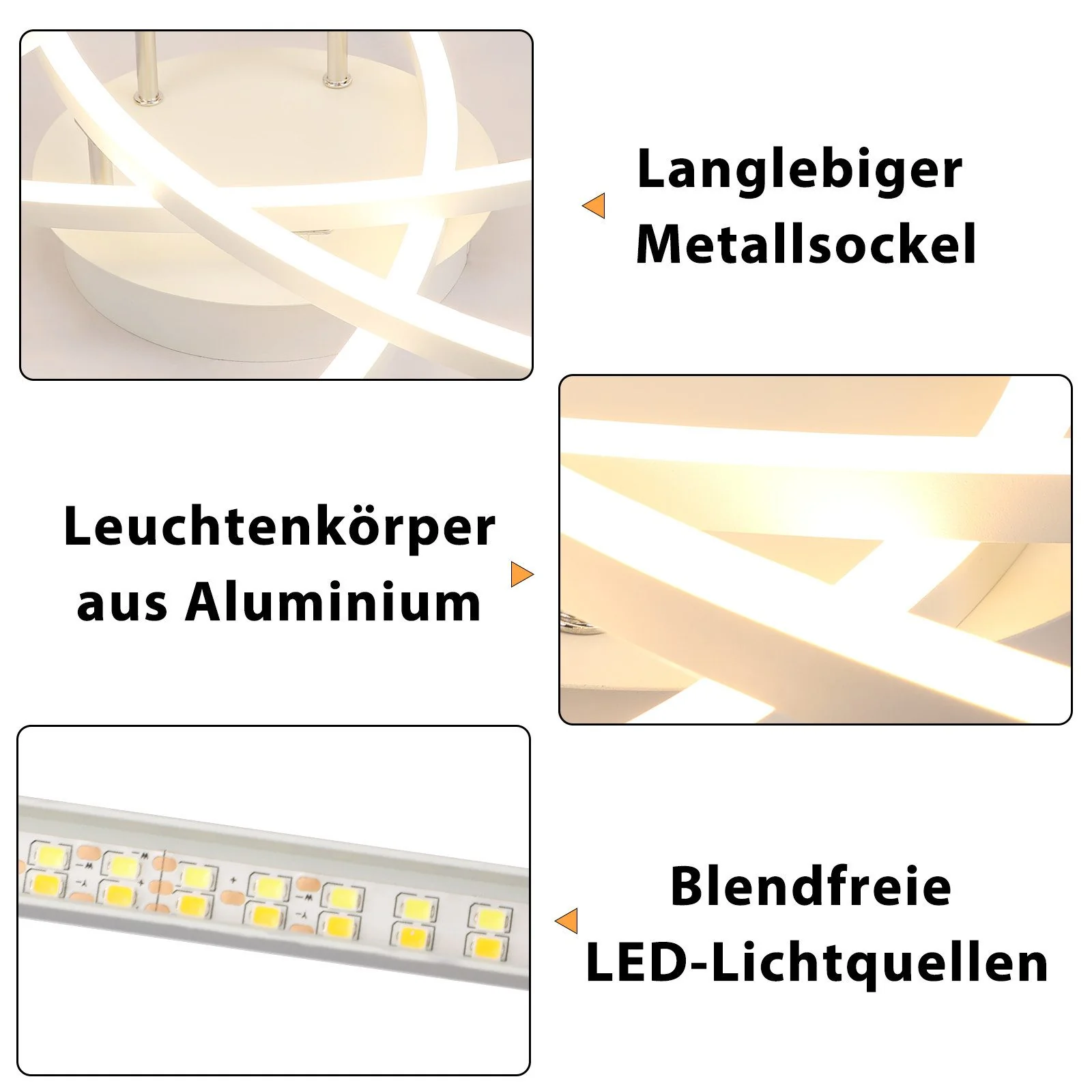 ZMH LED Deckenlampe 32W Dimmbar Modern Design mit Fernbedienung Schwarz Deckenleuchte für Esszimmer - Image 17