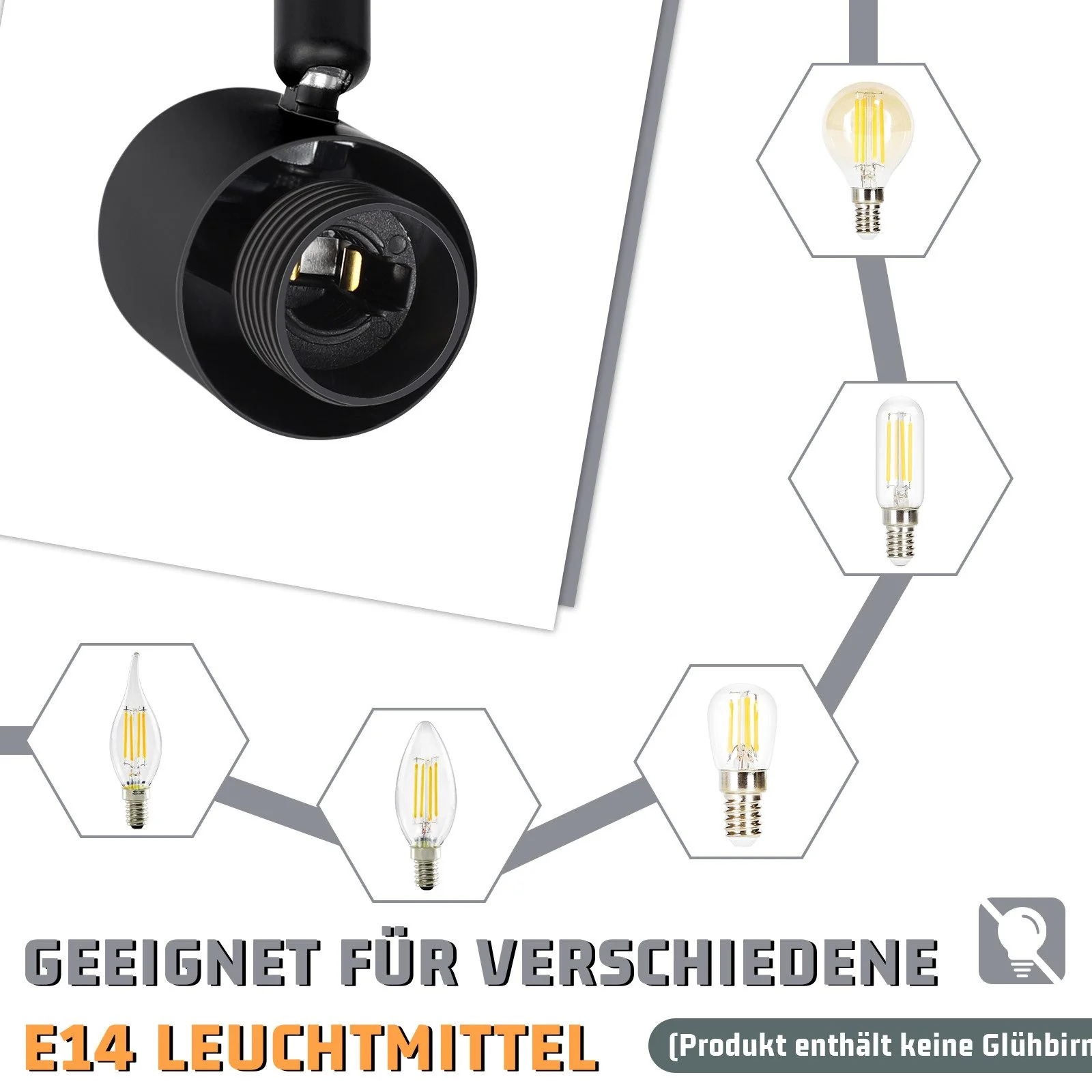 Moderne 6-flammige E14 Deckenleuchte aus weißem Glas für Wohnzimmer - Image 14