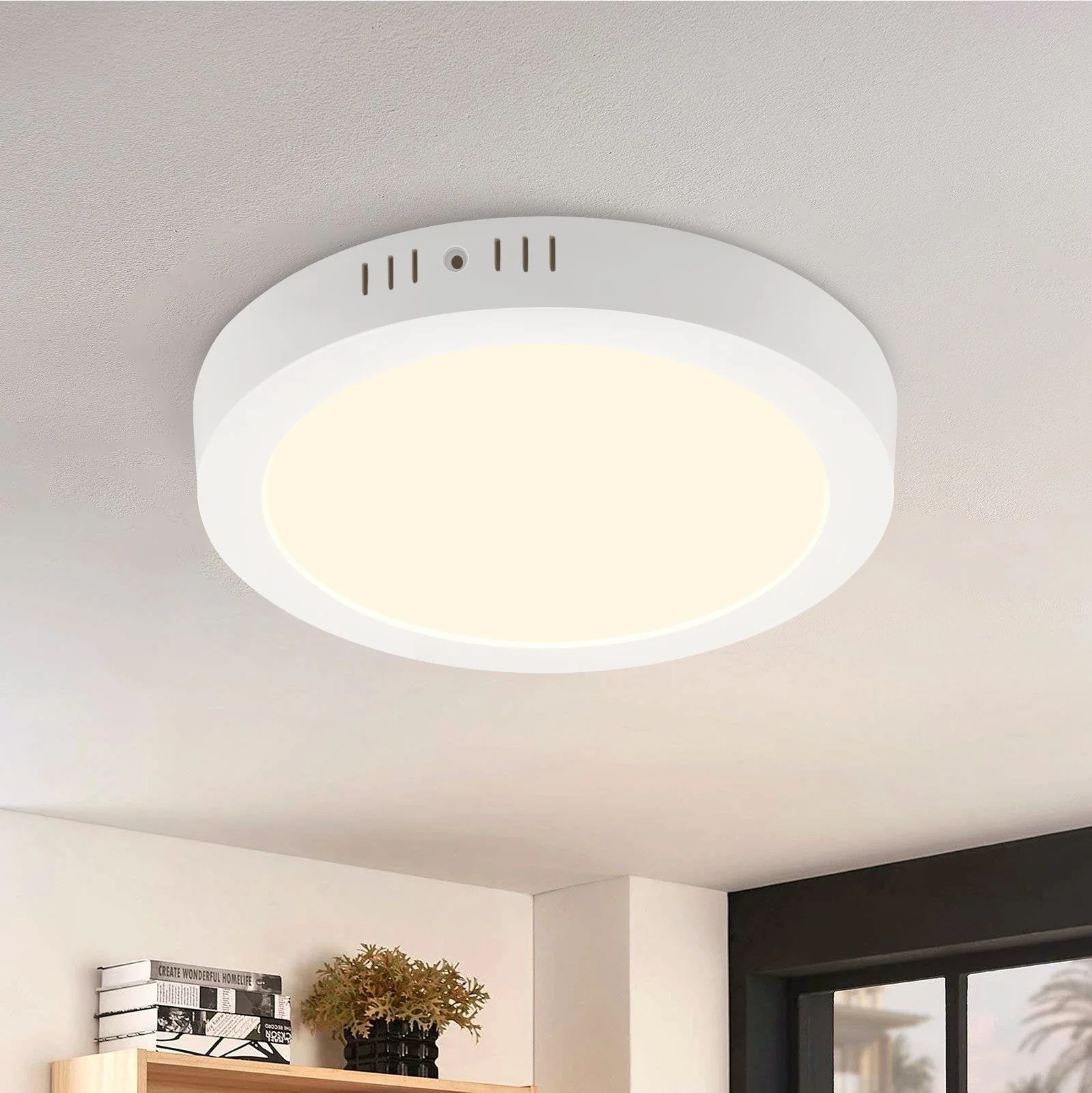 Moderne LED Deckenleuchte 23cm für Schlaf- und Wohnzimmer - Flache Beleuchtung IP44 - Image 10