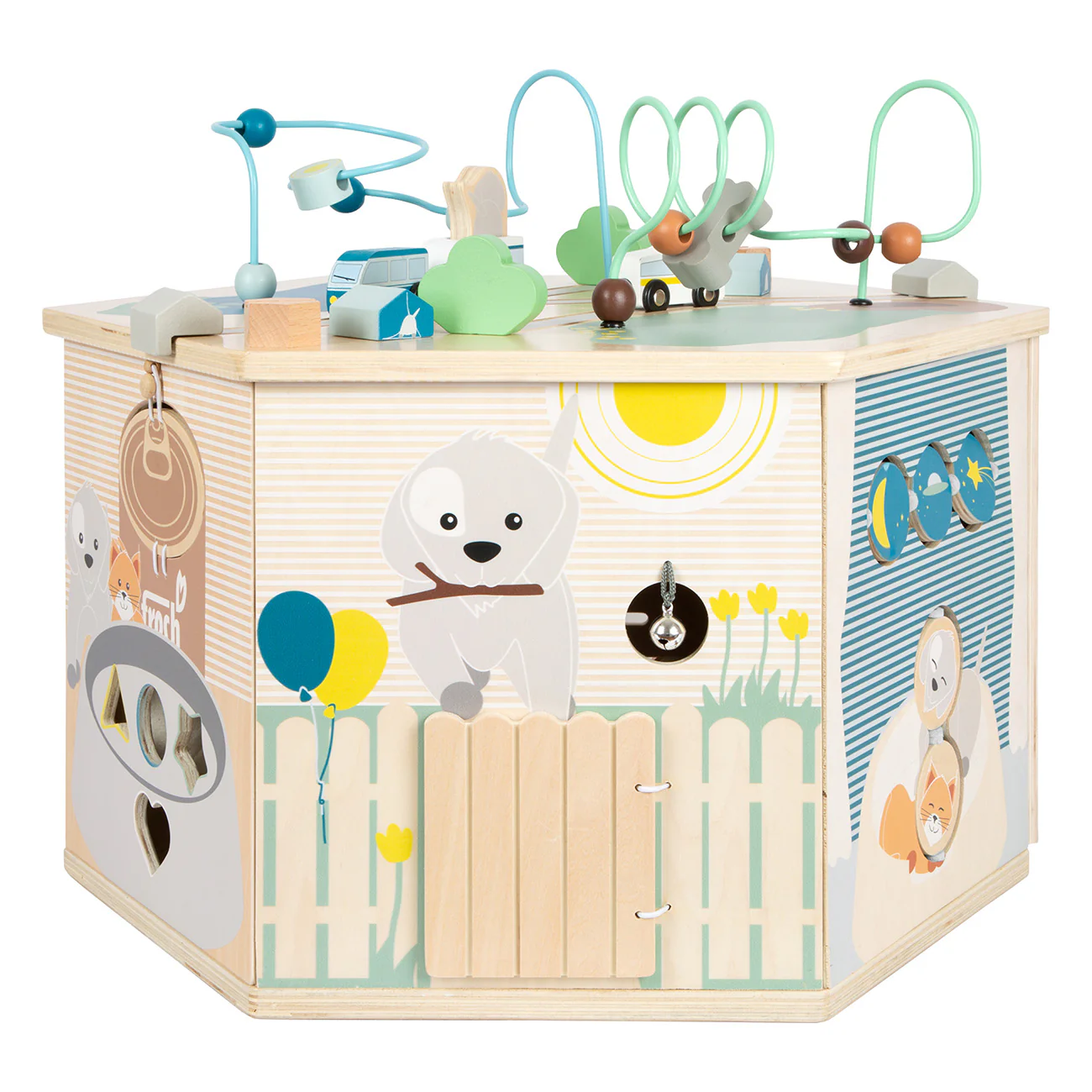 SmallFoot Motorikwürfel XXL Haustiere 11081, 8 bespielbare Flächen, Kreidetafel - Image 3
