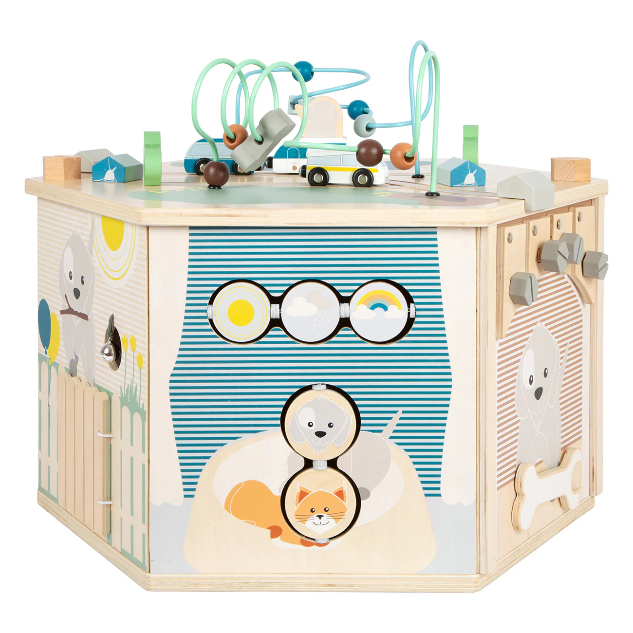 SmallFoot Motorikwürfel XXL Haustiere 11081, 8 bespielbare Flächen, Kreidetafel - Image 6