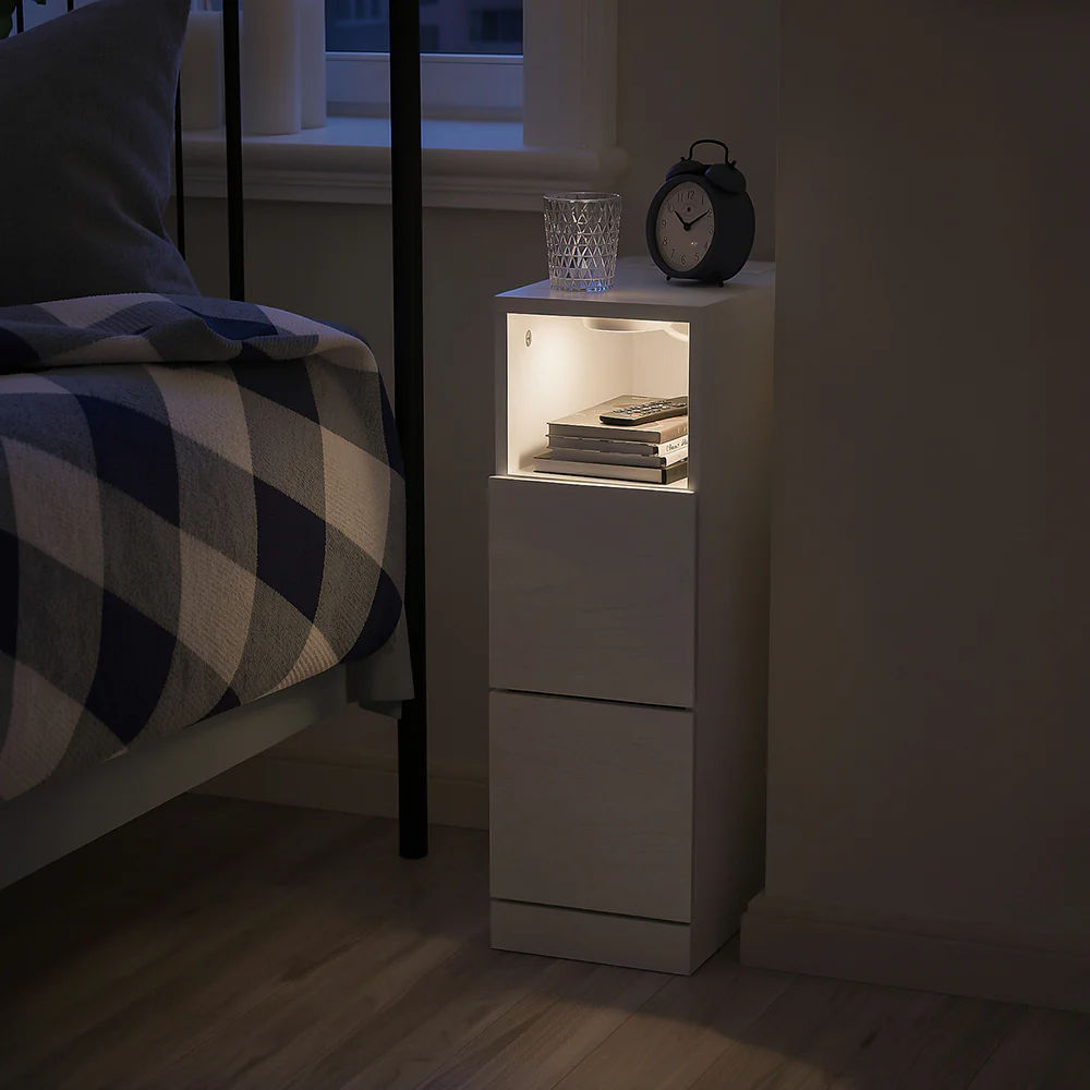 Nachttisch mit USB-Ladestation Cream White 35x20x60cm Modern FBT149-E-WG - Image 10