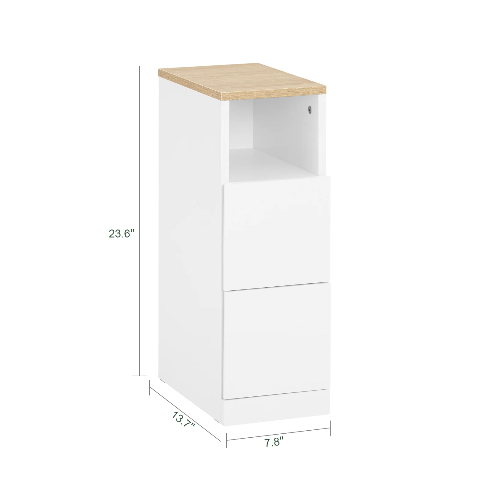 Nachttisch-Set 2er mit 2 Schubladen & offenem Fach Weiß 35x20x60cm Modern FBT149-WNx2 - Image 6