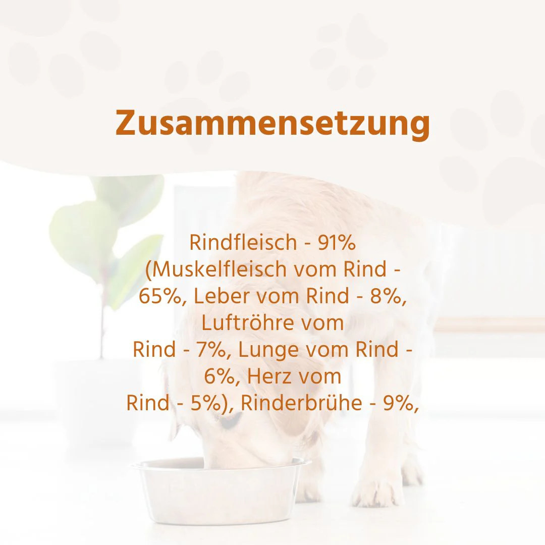 Nassfutter Rind pur - BARF Qualität - 6er Set - Image 4