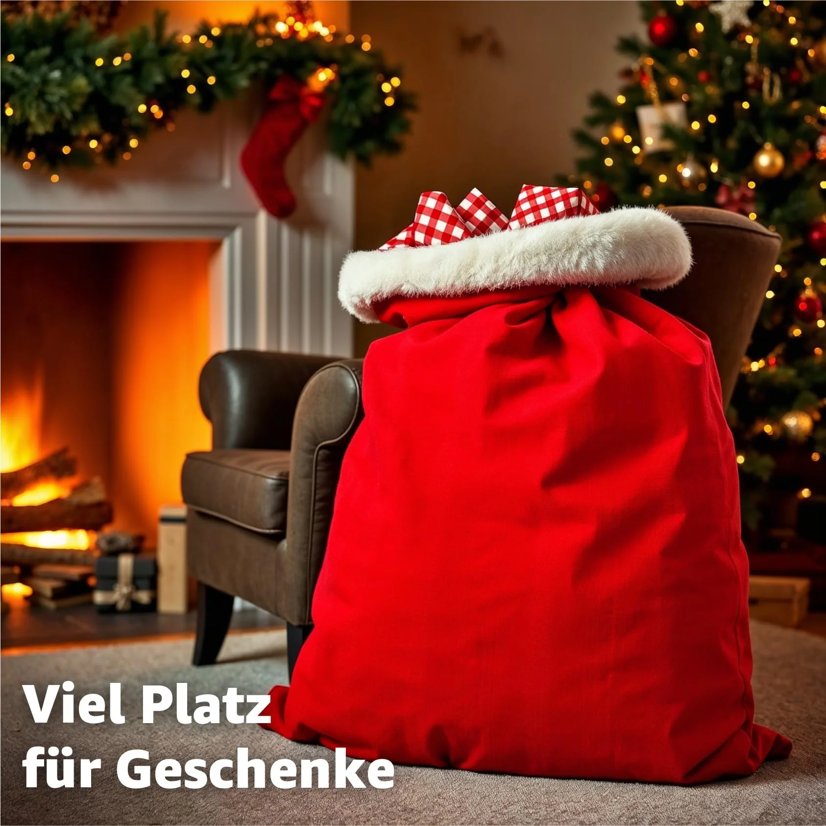 Nikolaussack 90x60 cm – Weihnachtssack & Geschenkesack zum Befüllen | Weihnachts-Accessoire - Image 4