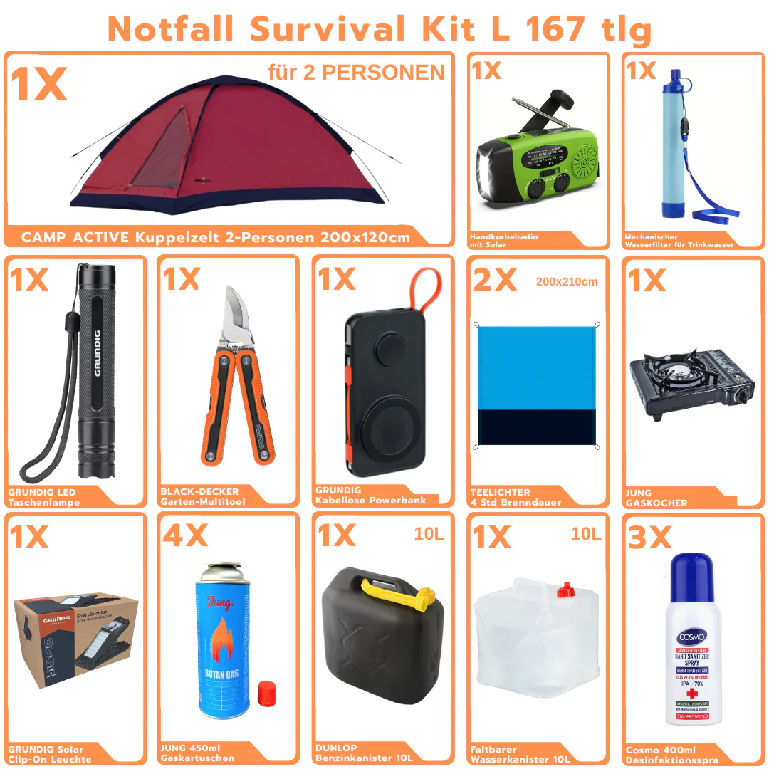 Notfallausrüstung Stromausfall Set 138 Tlg Strom ausfall Notfall Outdoor Camping - Image 11