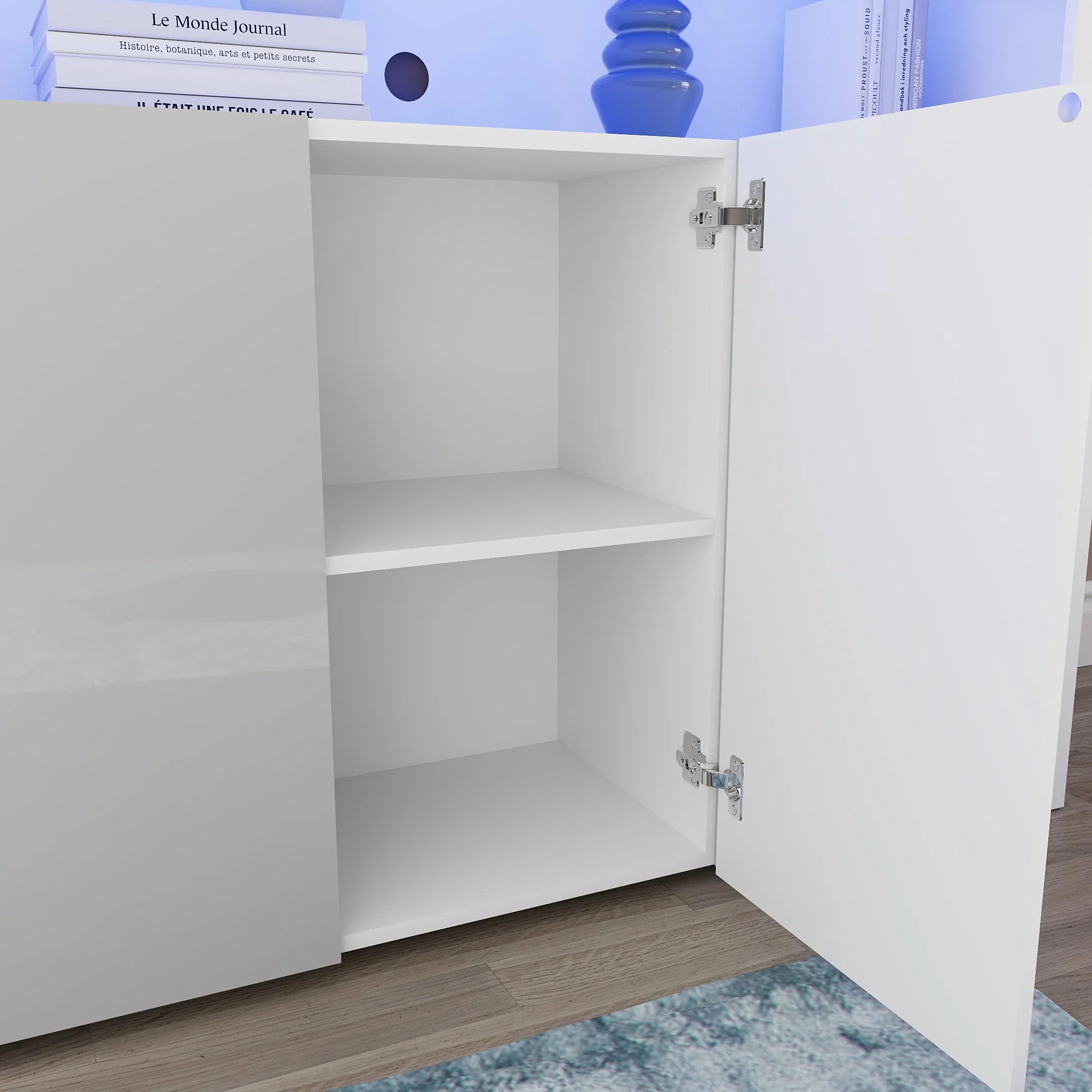 Nova Weiß & Grau LED-Sideboard – 3 Türen – Modernes Buffet, Anrichte, Aufbewahrungsschrank - Image 20