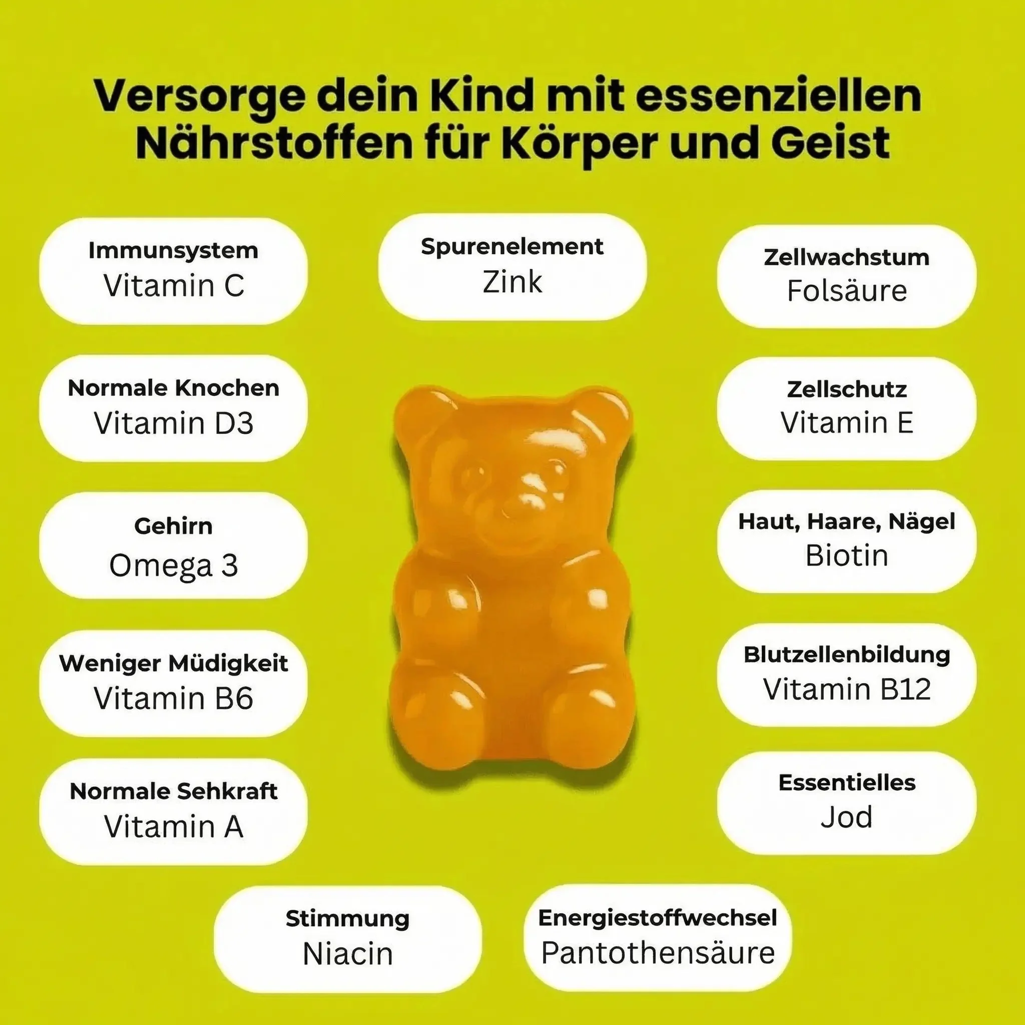 NUTRIQ Kids Multivitamin & Omega-3 für Kinder ab 3 Jahren – vegan, zuckerfrei, Orange, 60 Gummies - Image 3