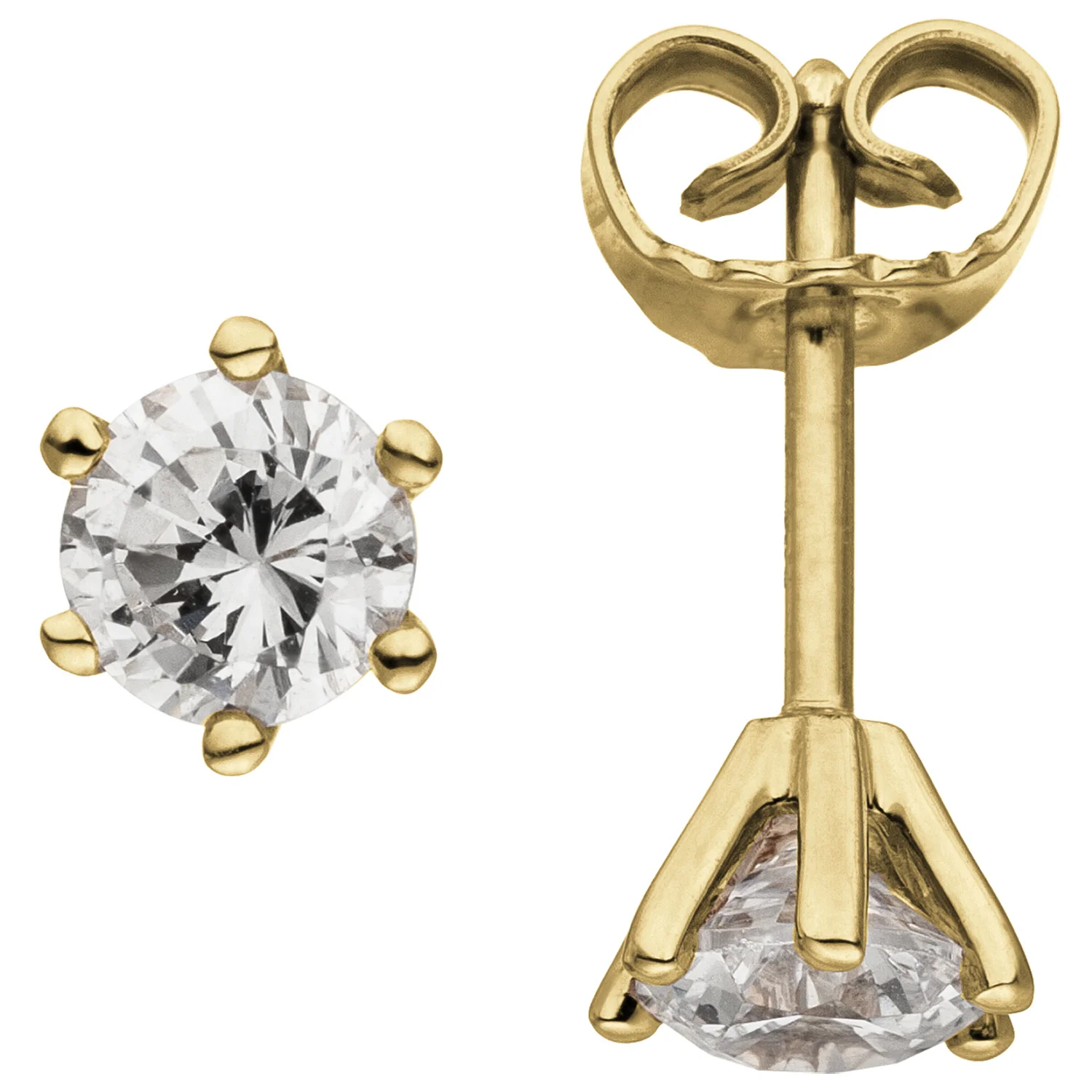 Ohrstecker 585 Gold Gelbgold 2 Diamanten Brillanten 1,00 ct. Ohrringe
